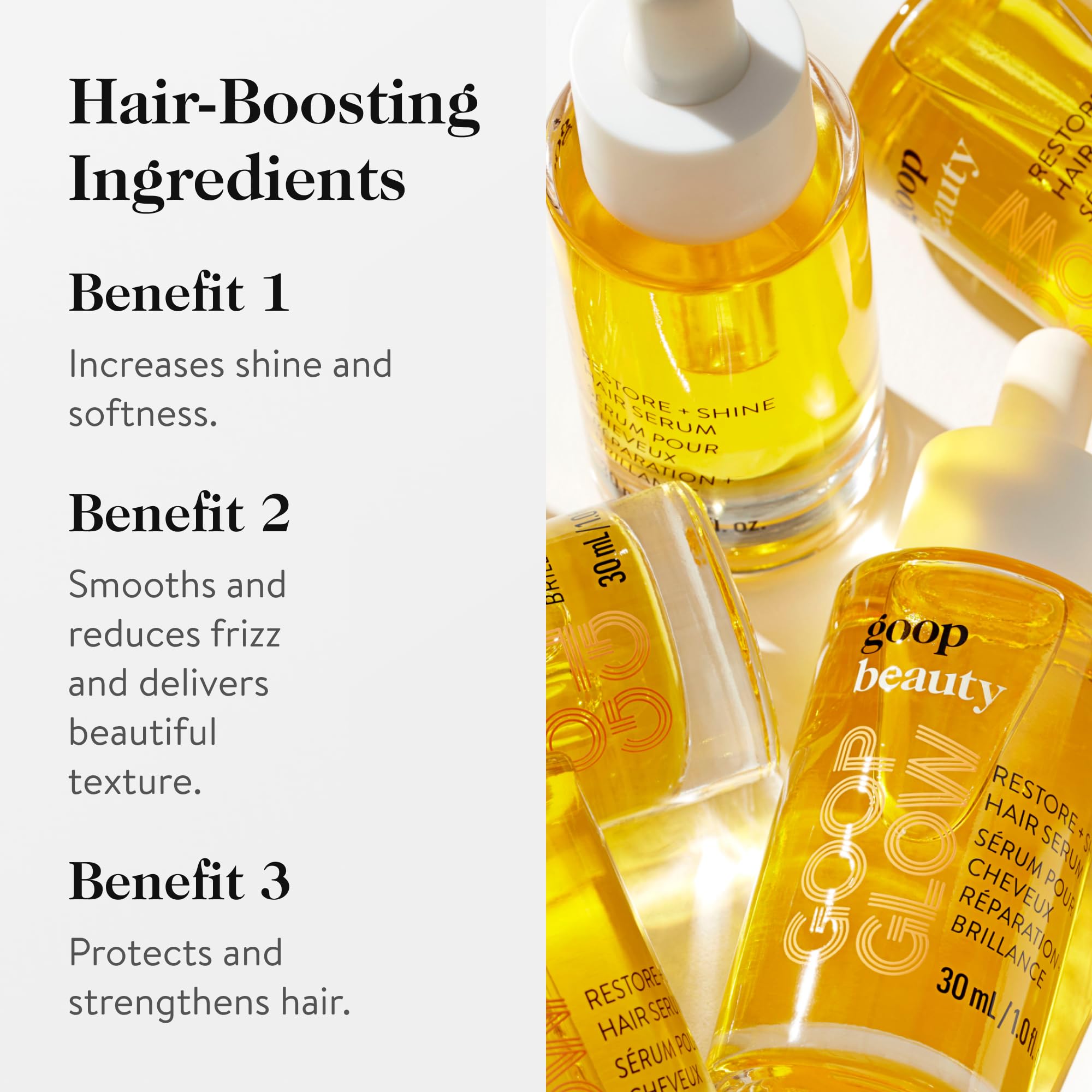 Goop Beauty Hair Oil | Hair Moisturizer For Frizzy & Dry Hair | Vitamin C, Sea Buckthorn Oil, And Plumeria Monoi Oil | 1 Fl Oz |