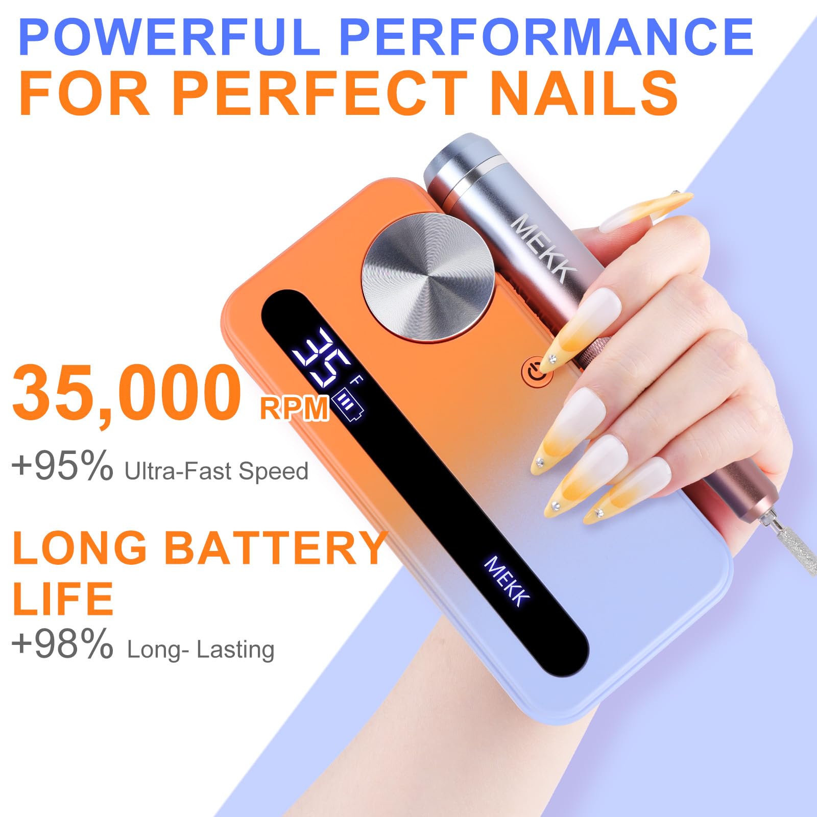 Mekk Rechargeable Nail Drill Cordless Nail Drill Machine 35000Rpm Nail Drill For Acrylic Nails,Professional Nail Drill Kit With