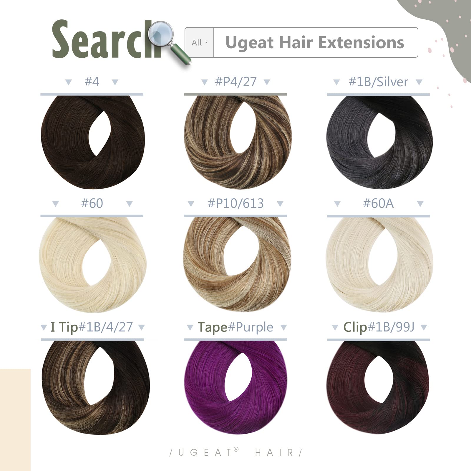 Ugeat 16Inch Microlink Hair Extensions Human Hair #4/6/613 Balayage Brown With Blonde Micro Loop Ring Hair Extensions 50Gram 1G/