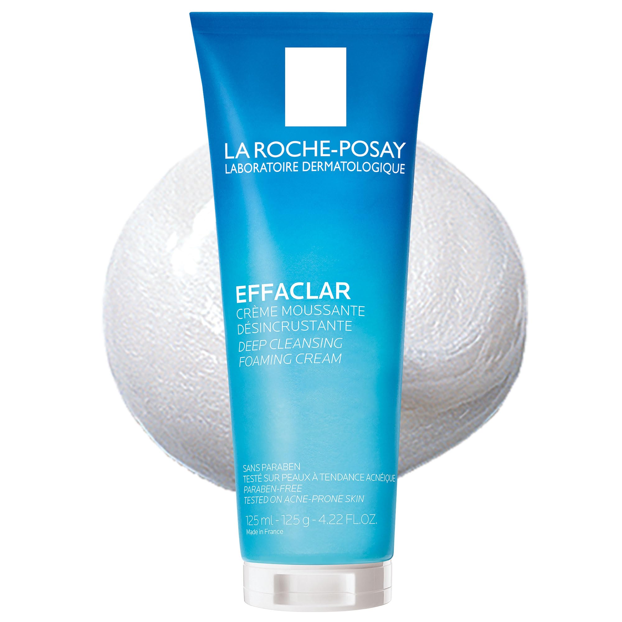 La Roche-Posay Effaclar Deep Cleansing Foaming Facial Cleanser, Cream Cleanser for Sensitive Skin, Daily Face Wash for Oily Skin