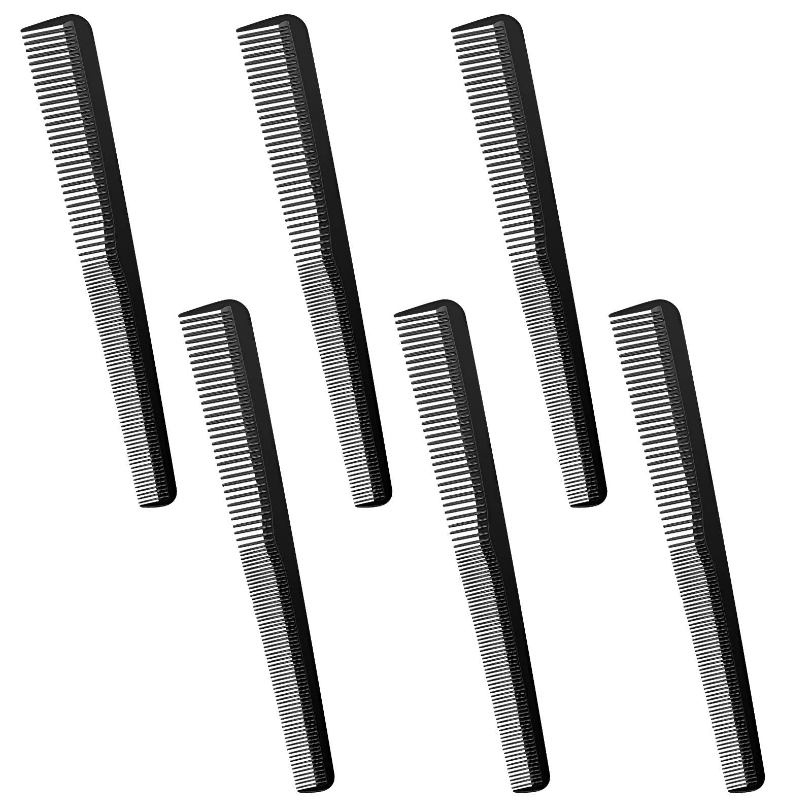 6 Pieces Taper Comb Carbon Fiber Salon Hairdressing Comb Fine And Wide Tooth Comb Heat Resistant Tapering Barber Comb For Men An