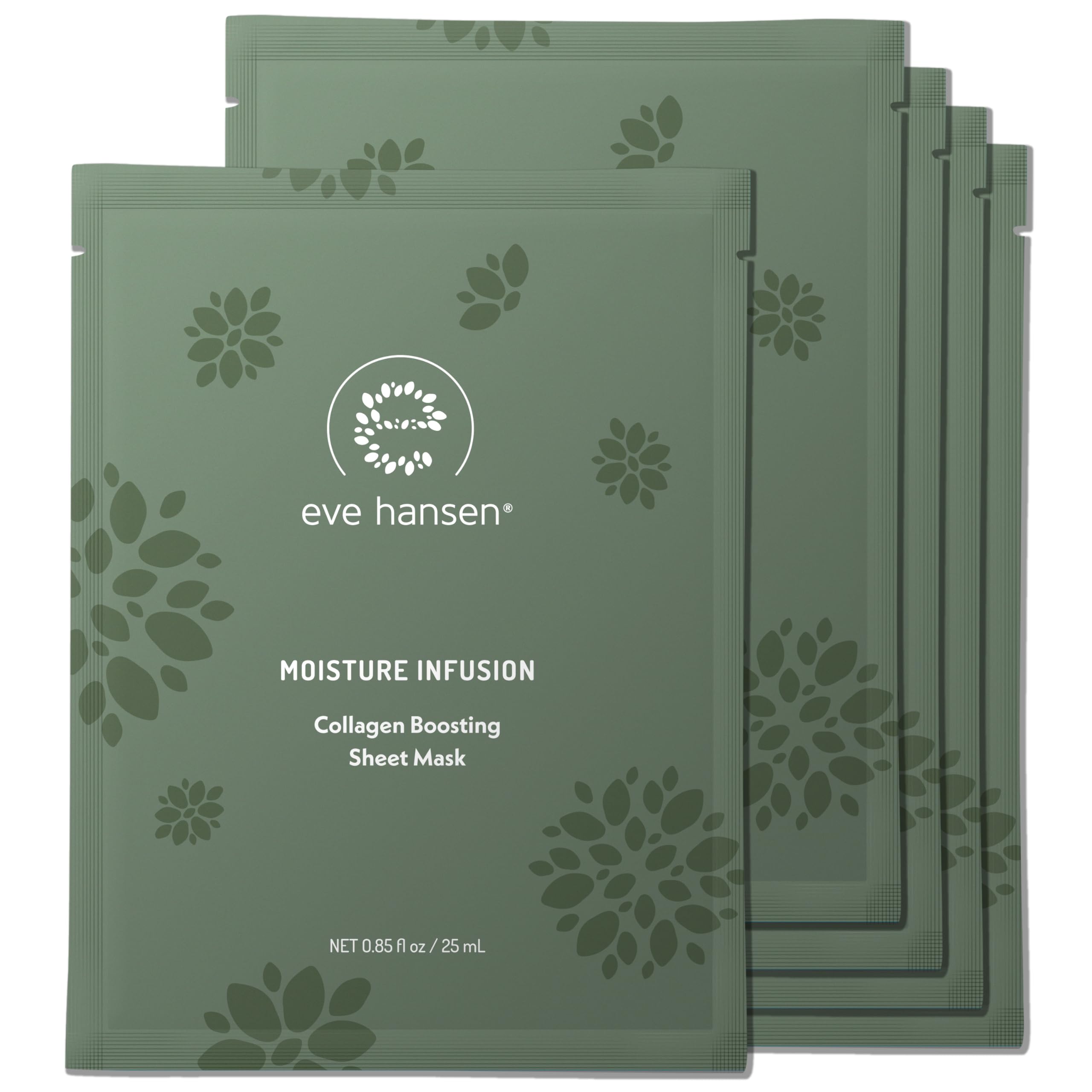 Eve Hansen Collagen Face Mask Sheets Set of 5 - Hydrating & Nourishing Care for All Skin Types - With Hyaluronic Acid, Tangerine