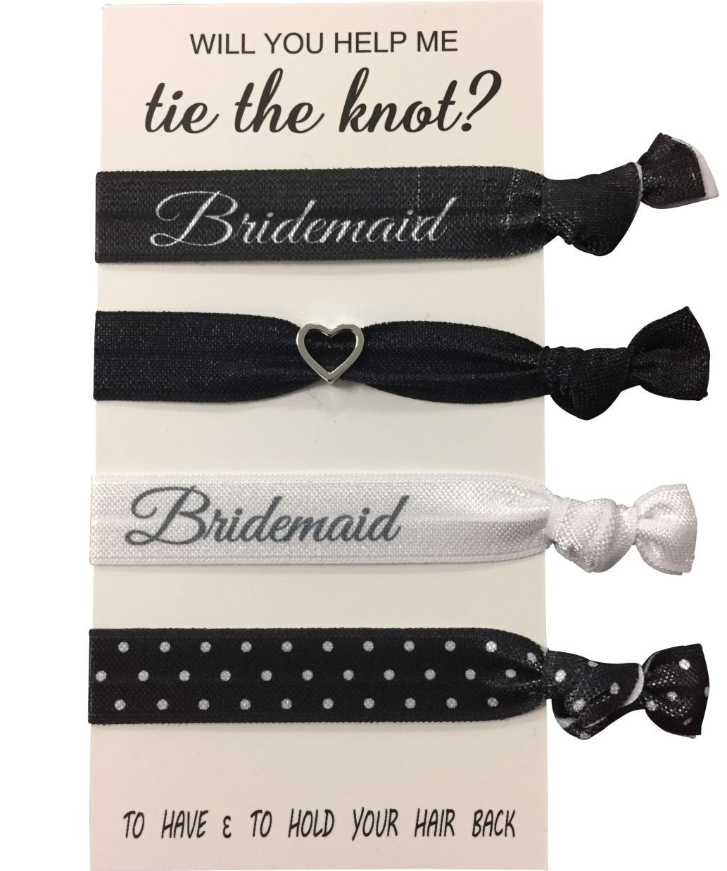Bridesmaid Ribbon Hair Ties No Crease Elastics Handtied Ouchless Ponytail Holders Hair Band Bracelet Favors For Bachelorette Par
