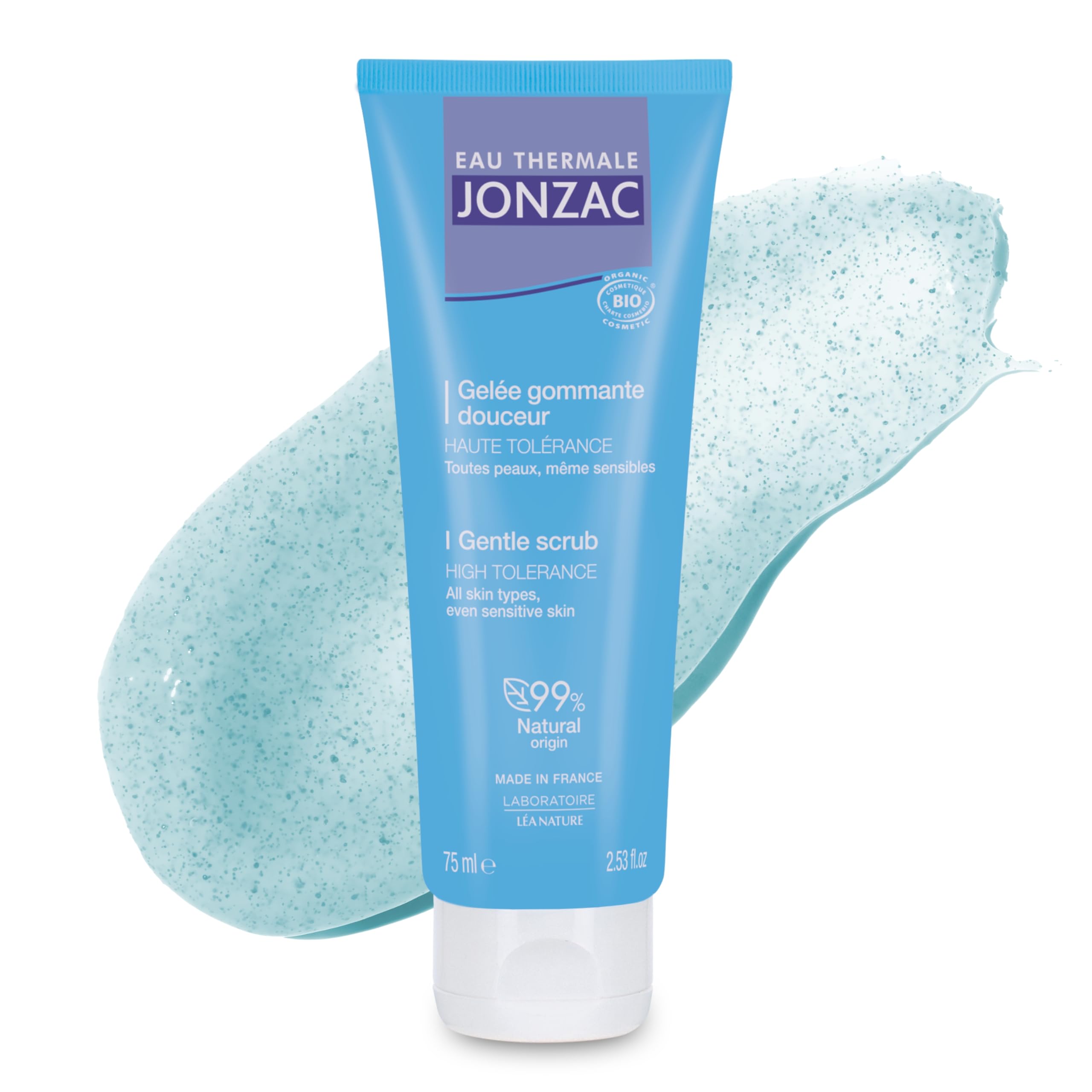 Eau Thermale Jonzac Organic Gentle Face Scrub & Exfoliator, 2.54 fl oz
