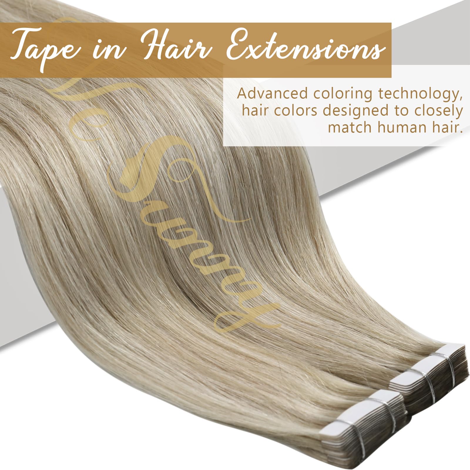 Ve Sunny Tape In Hair Extensions Human Hair Blonde Highlights Tape On Hair Extensions Human Hair Light Blonde Mix Golden Blonde
