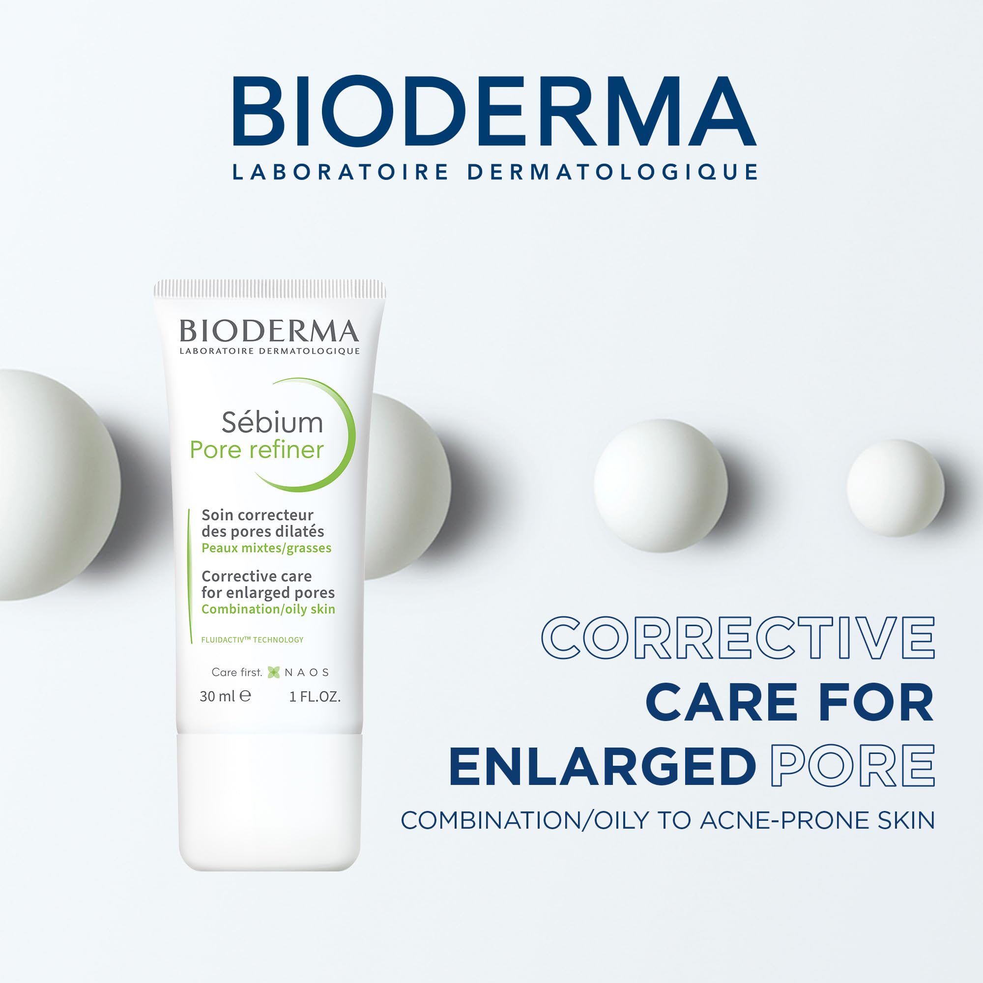 Bioderma S  bium Pore Refiner Cream, Pore Minimizer for Face, Makeup Primer For Combination to Oily Skin