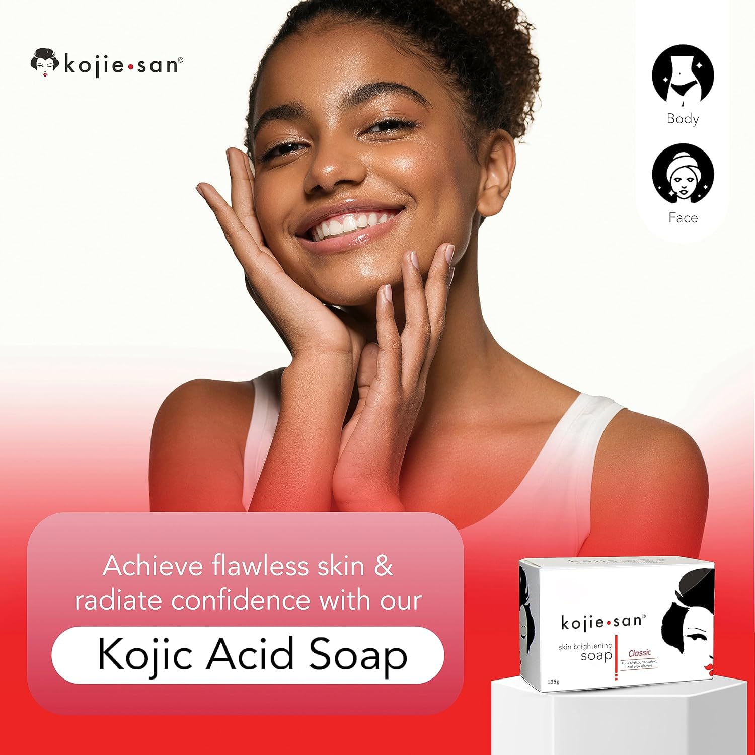 Kojie San Skin Brightening Soap - Original Kojic Acid Soap That Reduces Dark Spots, Hyperpigmentation, & Scars With Coconut & Te