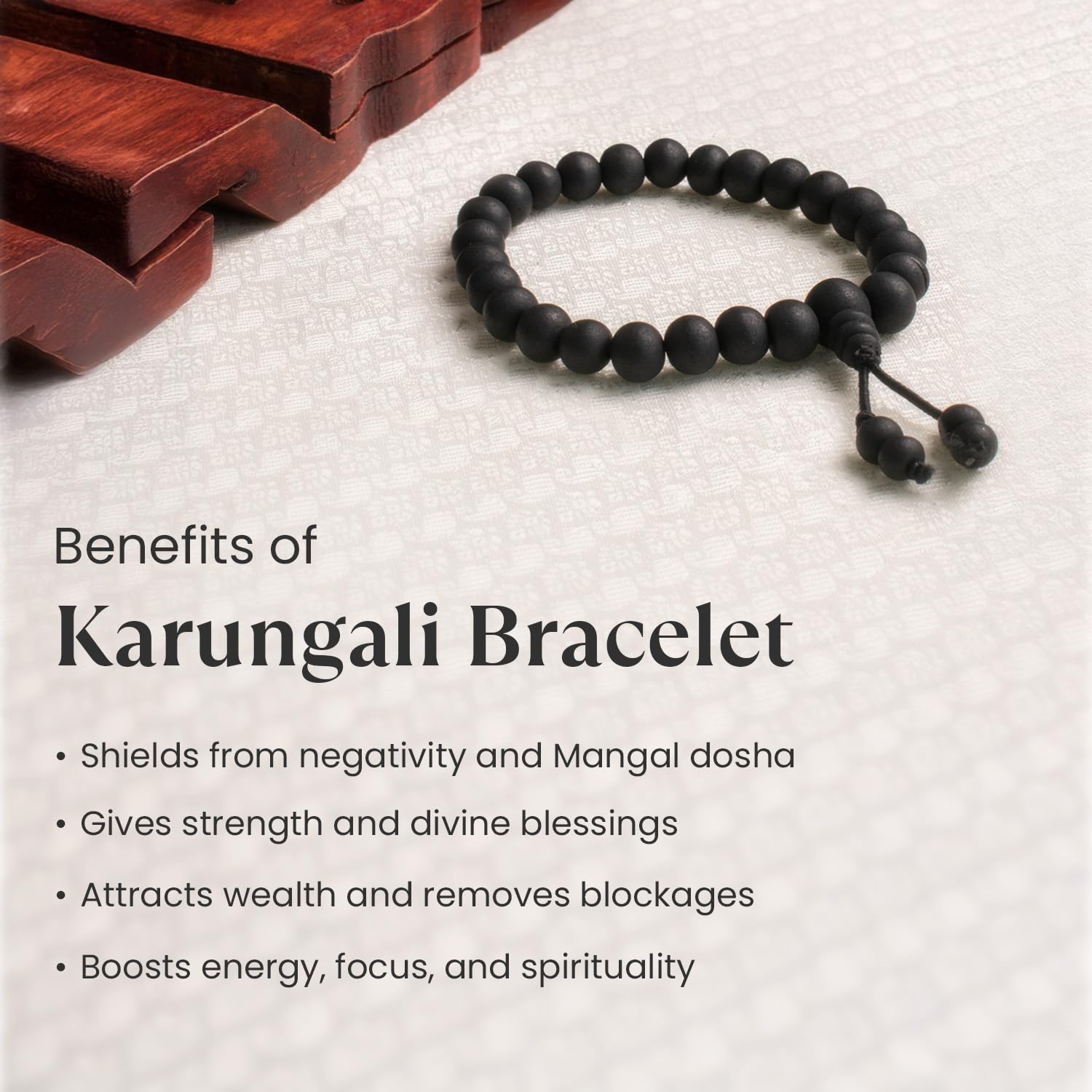 Astrotalk Karungali Malai Bracelet(8mm) | Certified Ebony Wood | Protection from Negative Energy, Focus & Mangal Dosha Relief |