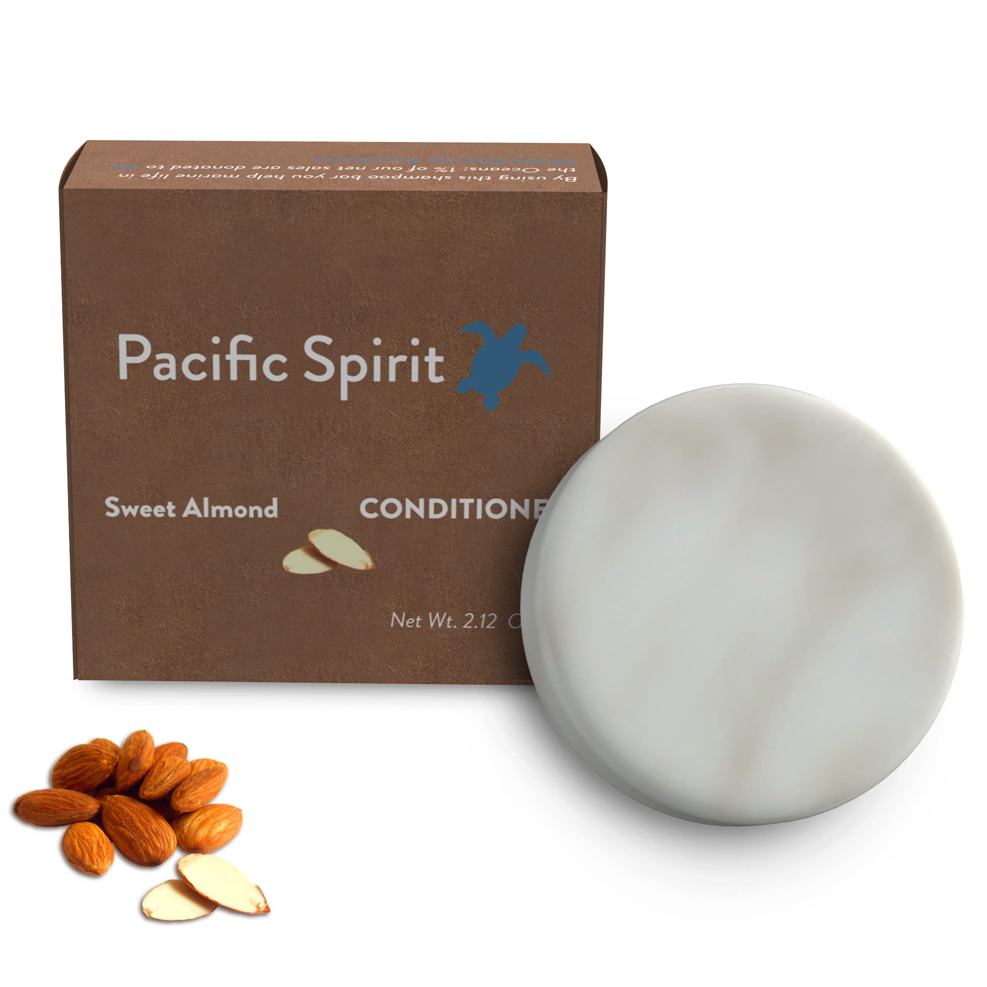 Pacific Spirit Conditioner Bar for Curly & Fine Hair - Almond Oil & Honey, Moisturizing, Non-Greasy, SLS & Sulfate-Free, Vegan, 