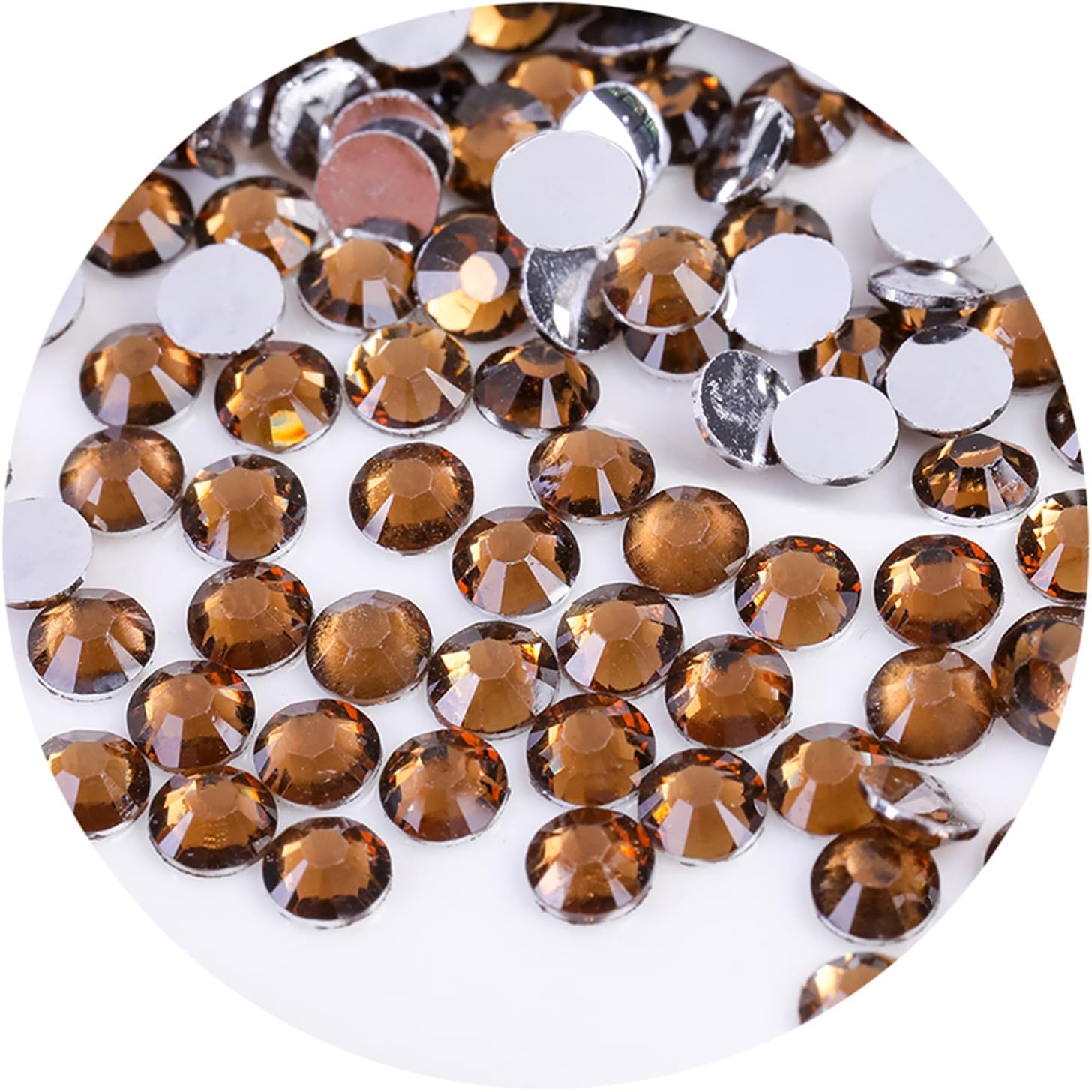 4500 Pcs SS6 2mm Flatback Rhinestones for Nails Art Crafts Glitter Round Gems Crystals DIY Clothes Shoes(Dark Coffee)