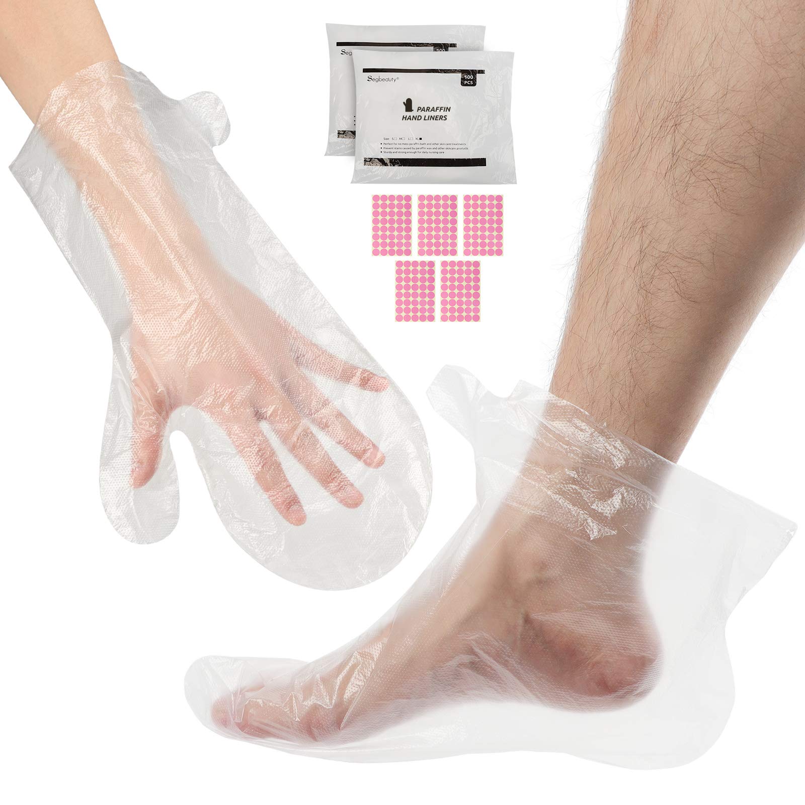 Segbeauty Extra Large Paraffin Wax Liners, 200Pcs Plastic Paraffin Wax Mitts Booties Bags For Moisturizing, Paraffin Baths Glove