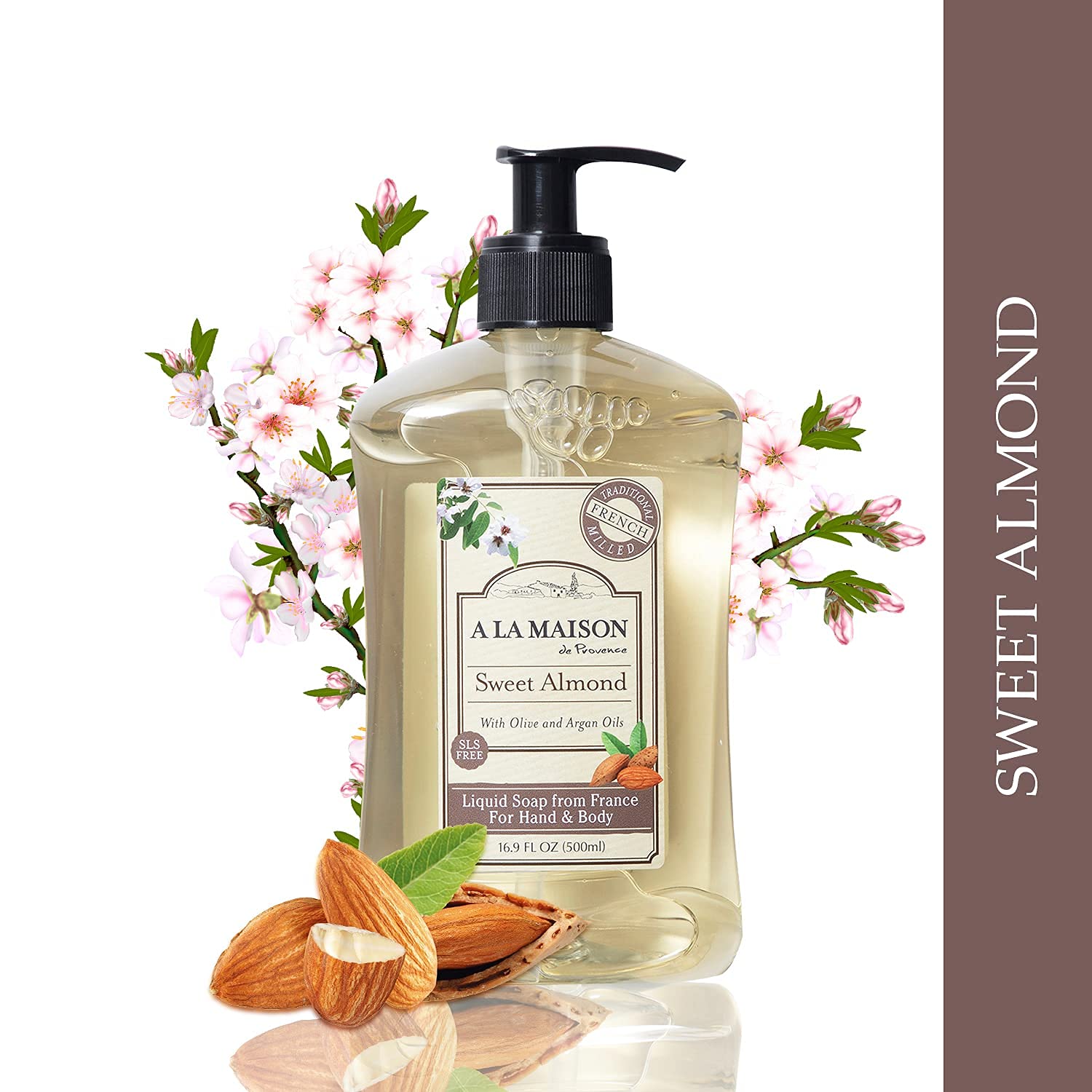 A LA MAISON Liquid Soap, Sweet Almond, 16.89 Fluid Ounce