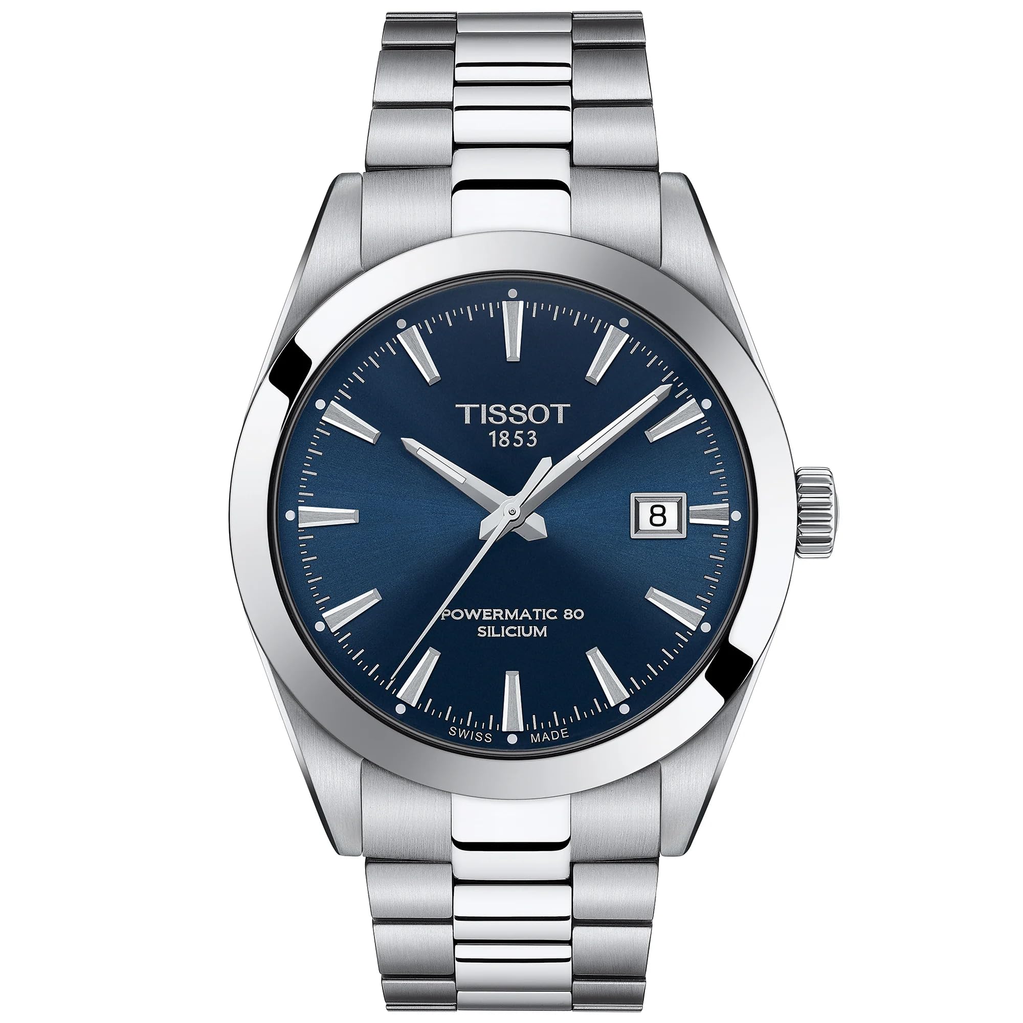 Tissot Mens Gentleman Stainless Steel Dress Watch Grey T1274071104100