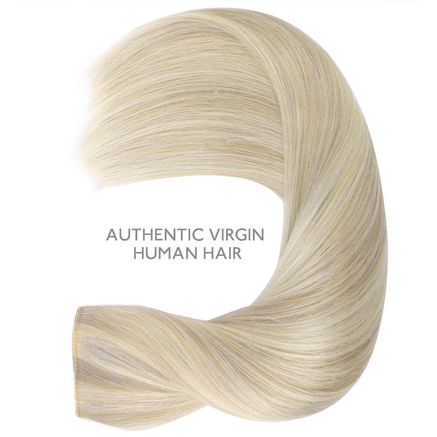 Wennalife Wire Hair Extensions (Increase 50% Lifespan) Real Human Hair 14 Inch 75G Ash Blonde Highlighted Platinum Blonde Remy H