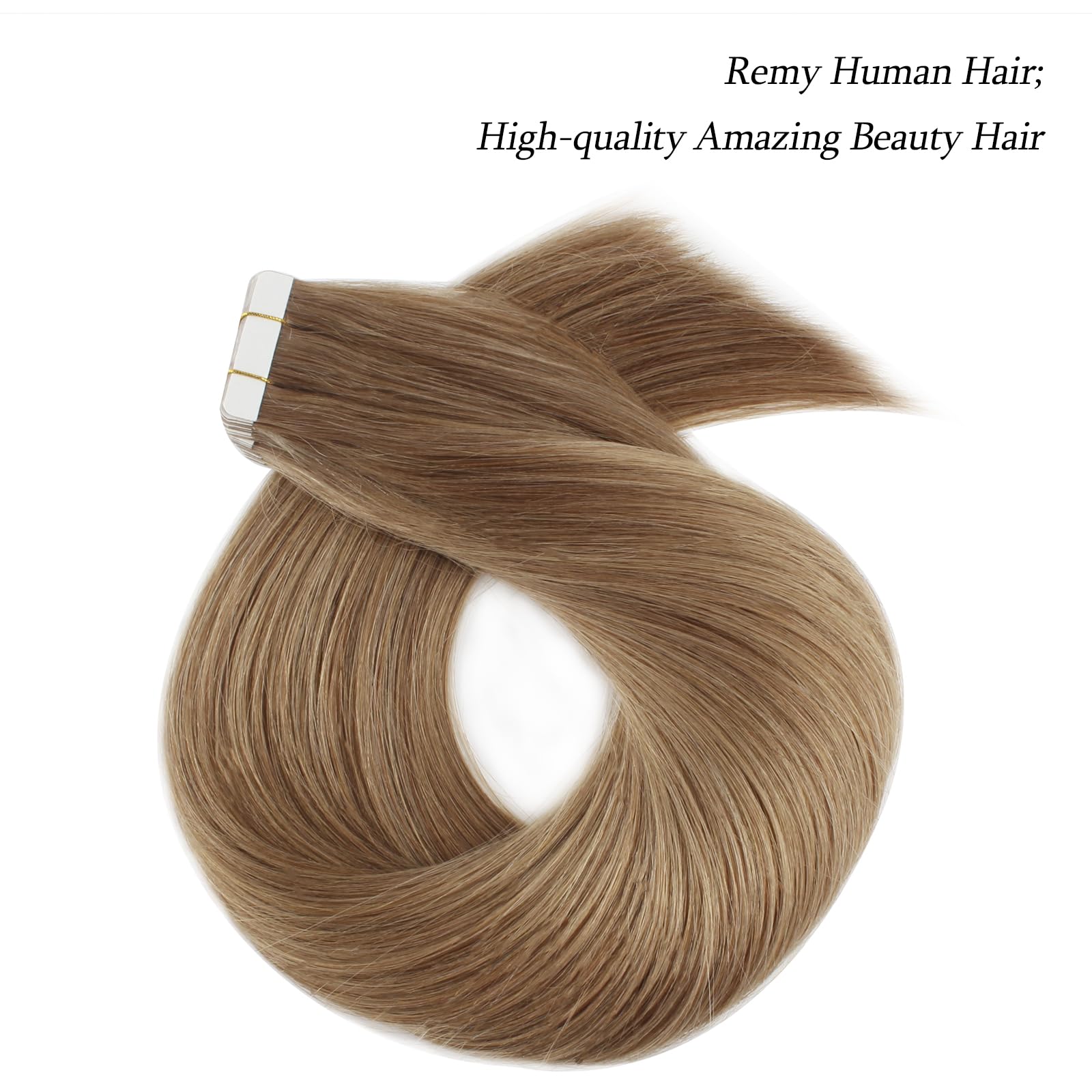 Abh Amazingbeauty Hair Semi-Permanent Pre-Taped Tape In Hair Extensions Real Remy Human Hair Skin Weft Tape In Extensions Chestn