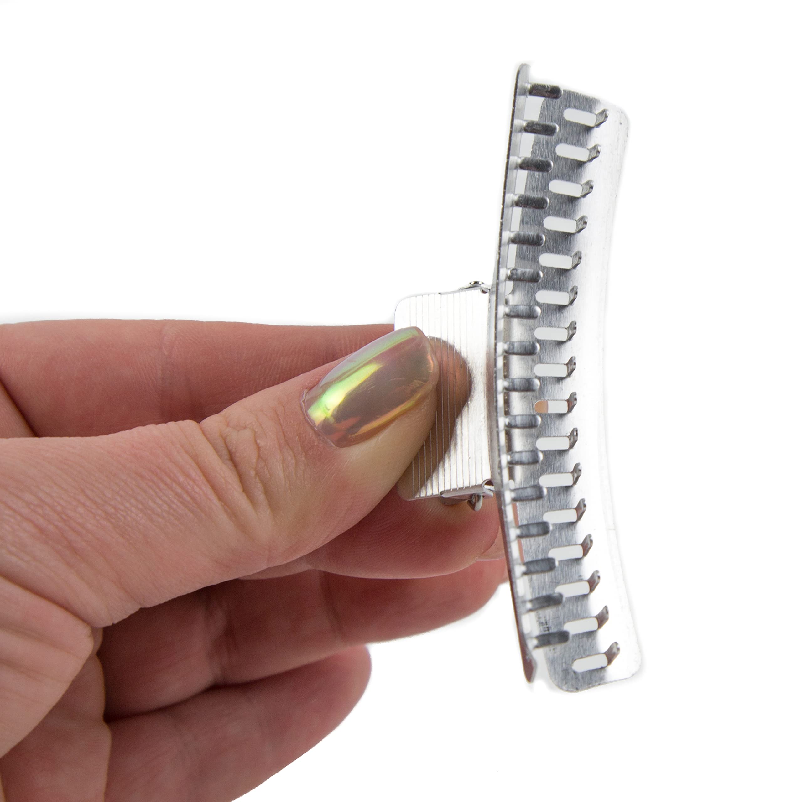 Salon Supply Co Aluminum Butterfly Clips - Set of 10 - Matte Silver - Fingerwave & Marcel Wave Clamps