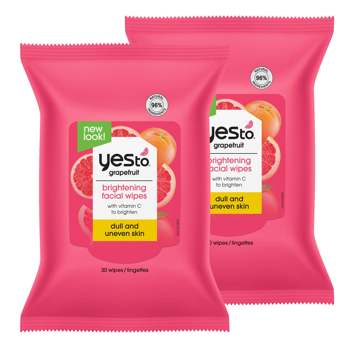 Yes To Face Wipes For Women And Men, Brightening Facial Cleansing Wipes For Use As A Make Up Remover, Cleaning, Soothing, Grapef