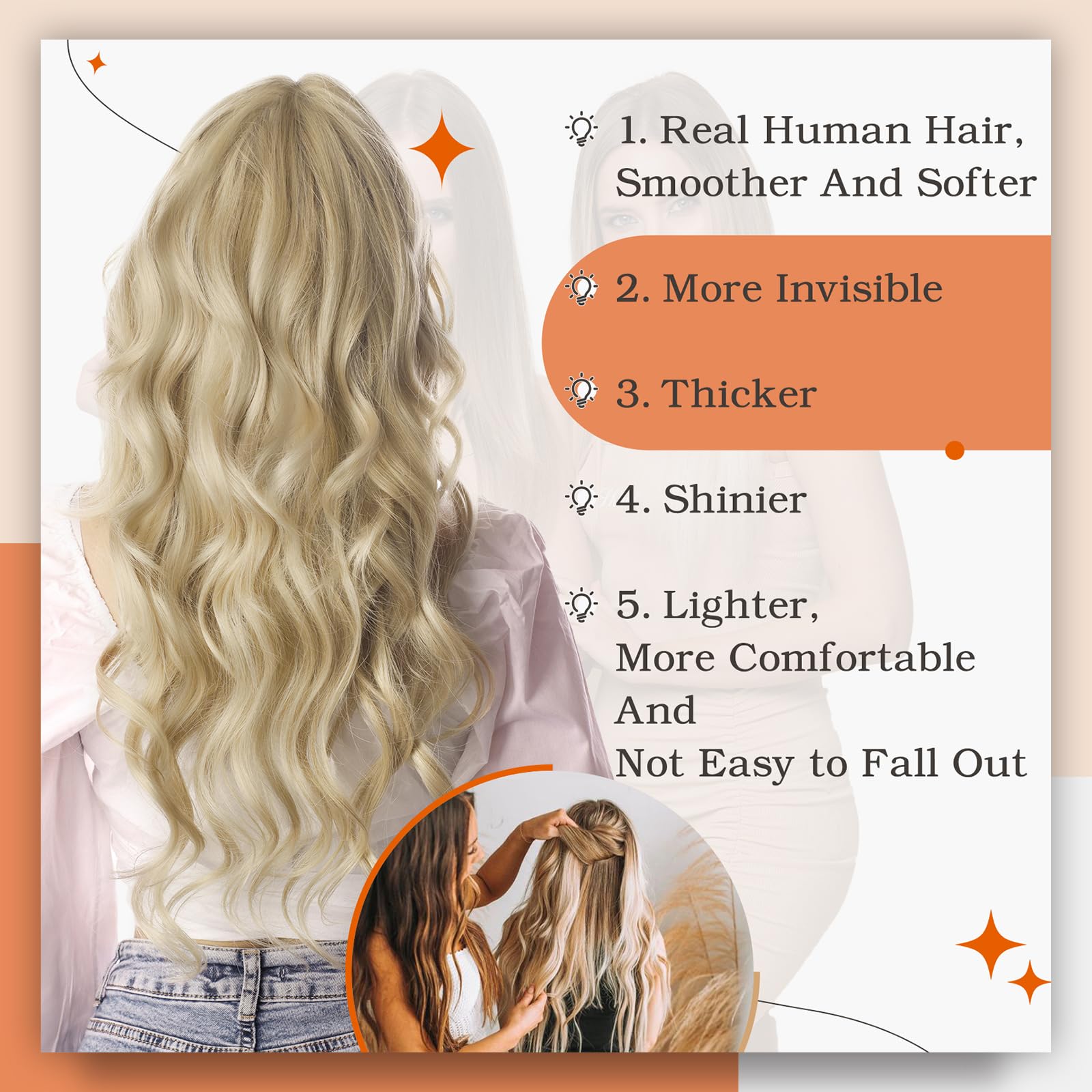 Full Shine Tape In Hair Extensions 24 Inch Double Sided Tape Hair Color 16 Highlighted 22 Blonde Hair Extensions Pu Tape In Hair