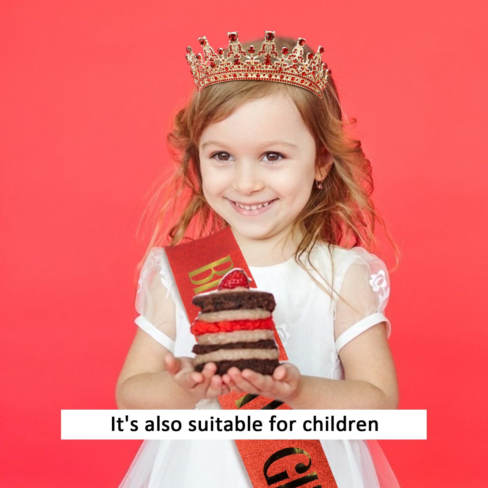 Cocide Birthday Tiara And Crown For Women Birthday Sash For Girls Birthday Decorations Set Rhinestone Headband Crystal Hair Acce