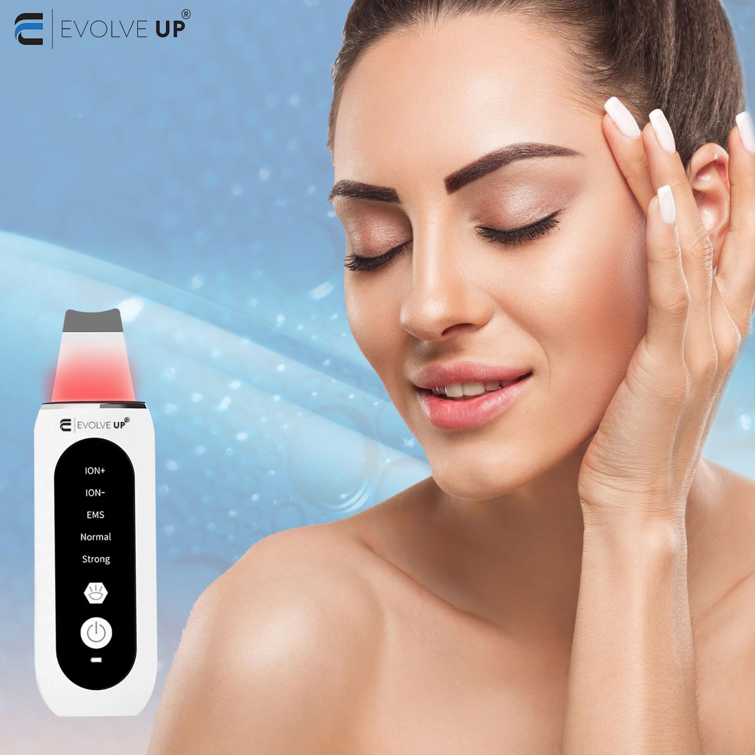 EVOLVE UP Facial Skin Scrubber - Face Cleansing Spatula, Blackhead Remover, Facial Pore Extractor - Portable & Ergonomic Design