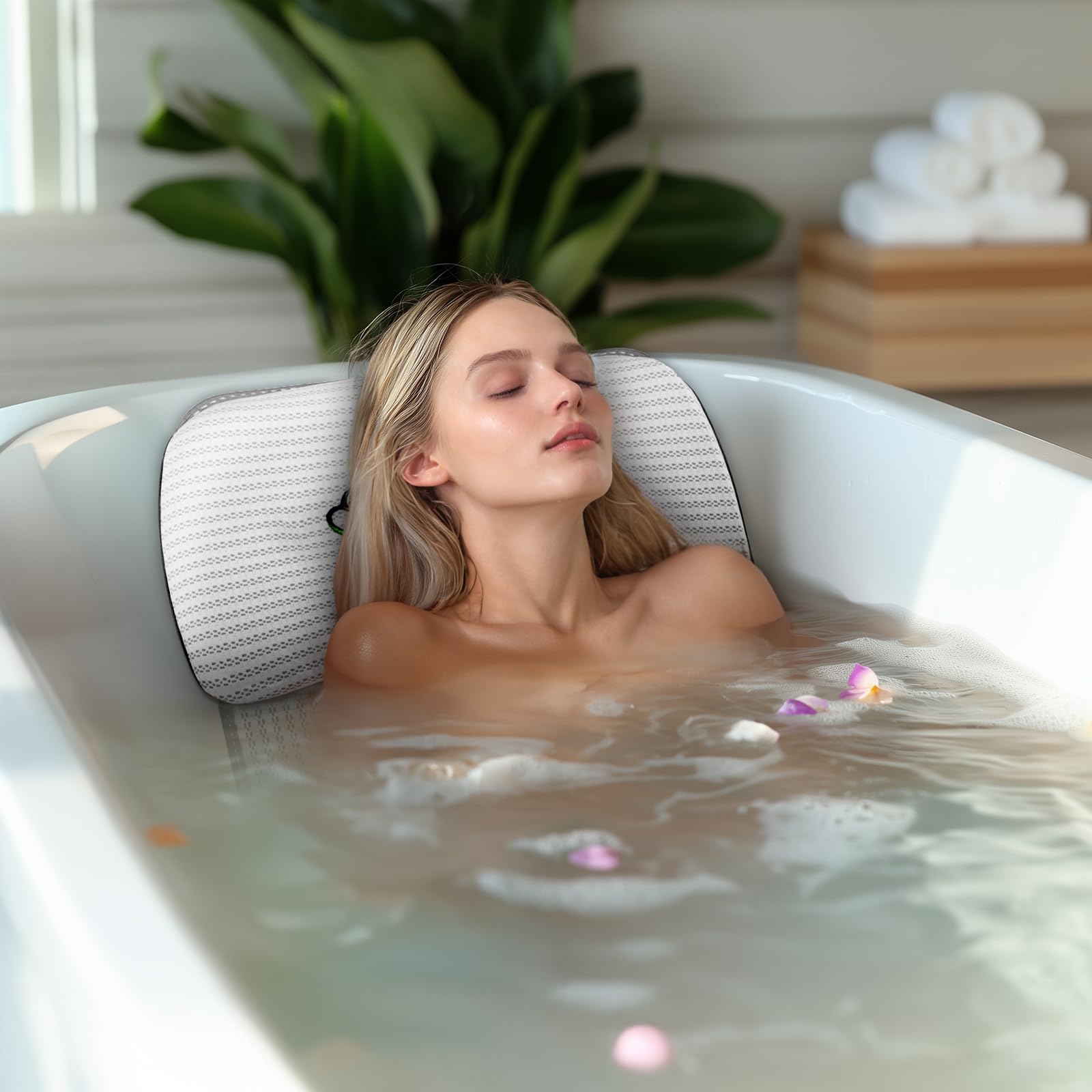 Full Body Bath Pillow, Bathtub Mattress Luxury Cushion With Large Suction Cups, Comfort Support Your Head, Neck, Shoulder, Back
