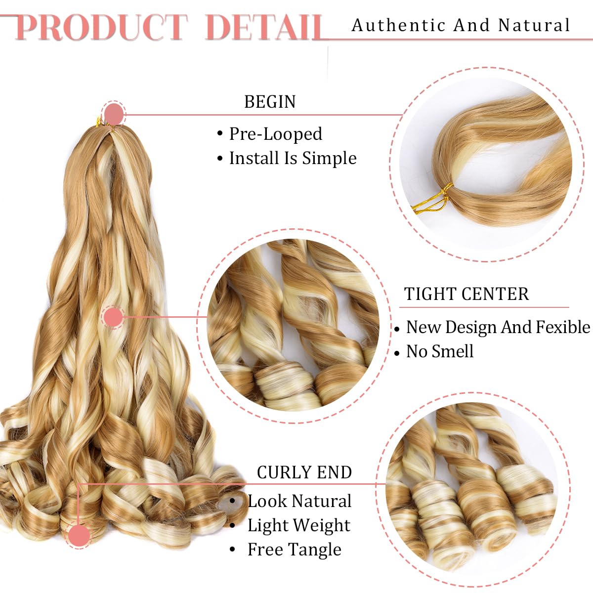 Luoyudu Curly Braiding Hair,#P27/613 Spanish Curly Braiding Hair for Box Braids 8Packs Bouncy Braiding Hair 24Inch Synthetic Fre