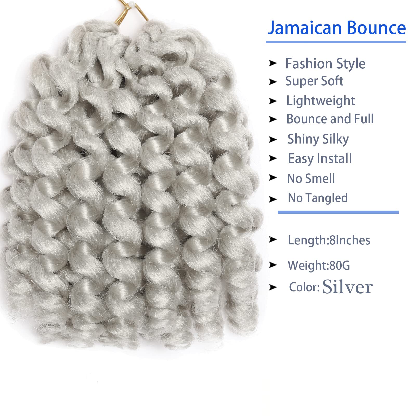 Short Jamaican Bounce Crochet Hair 5 Packs 2X Ringlet Wand Curl Crochet Hair 8 Inch Curly Crochet Hair Extensions Medium Shoulde