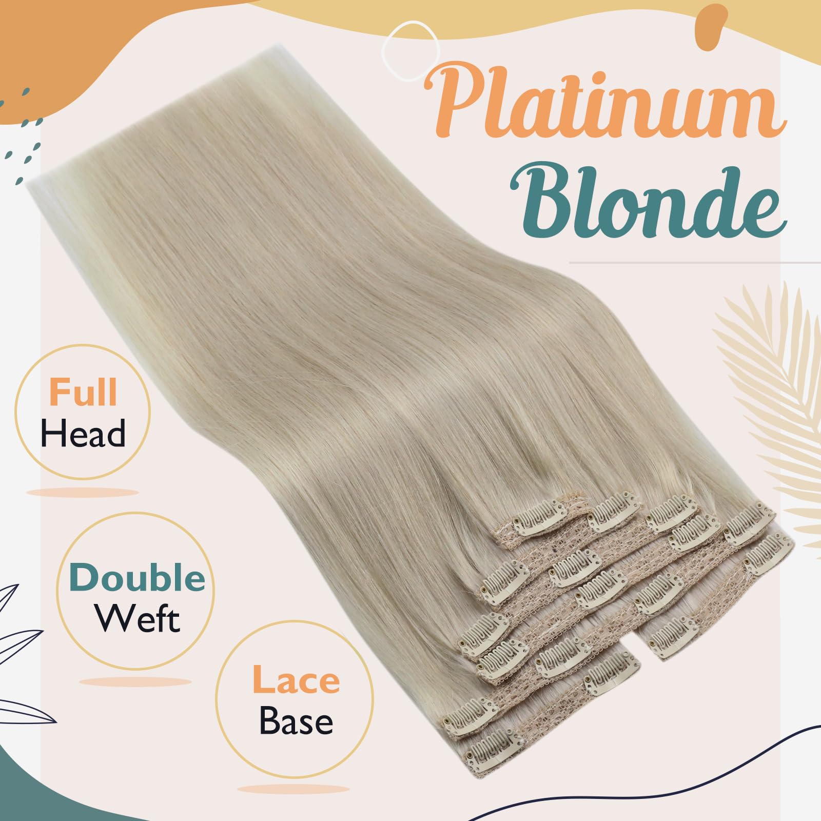 Sunny Blonde Clip In Hair Extensions Real Human Hair Blonde Hair Clip In Extensions Platinum Blonde Clip In Human Hair Extension