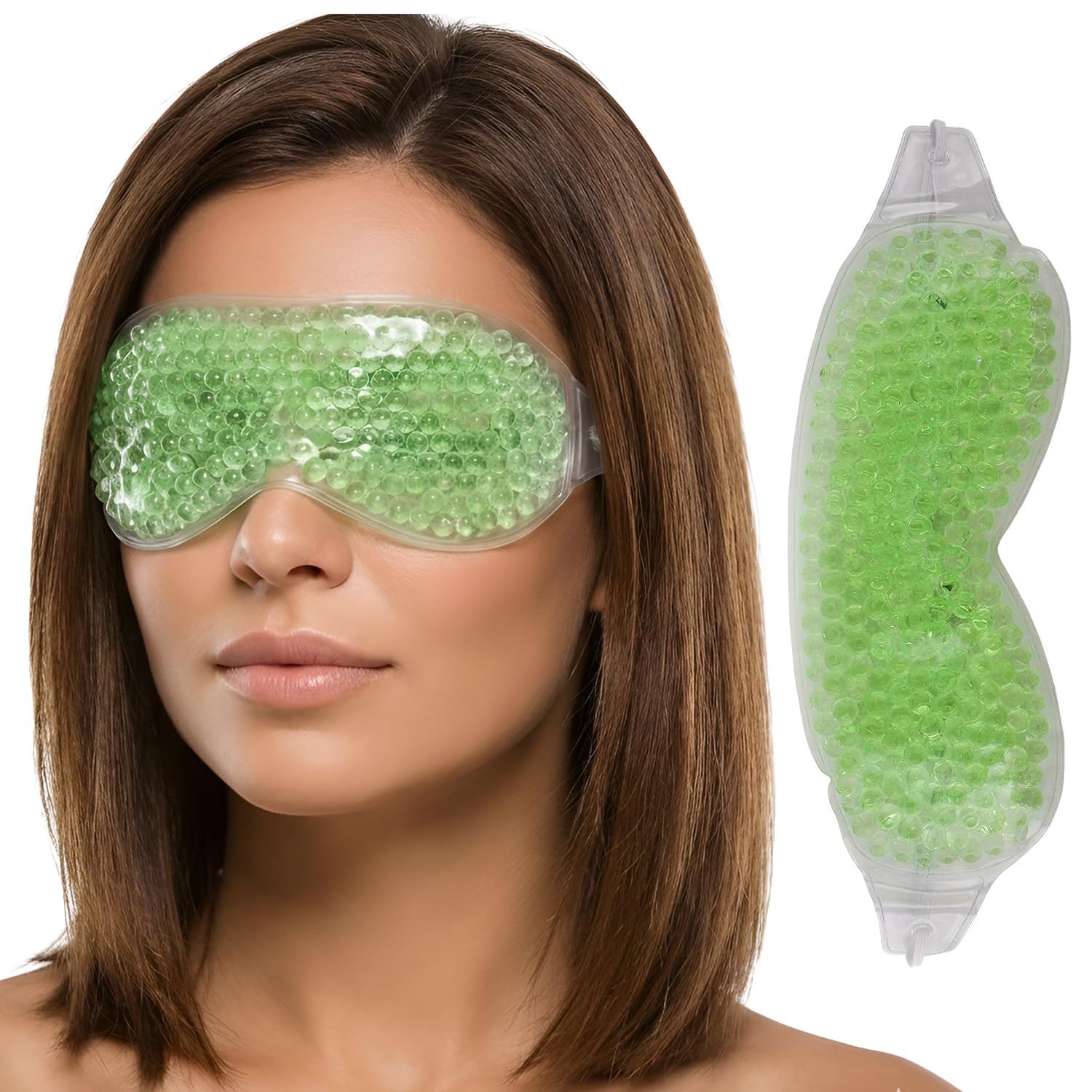 Zureni Cooling Eye Mask With Gel Beads Reusable Undereye Cool Ice Pack For Dark Circles, Dry Eyes, Swelling & Redness Sleeping C