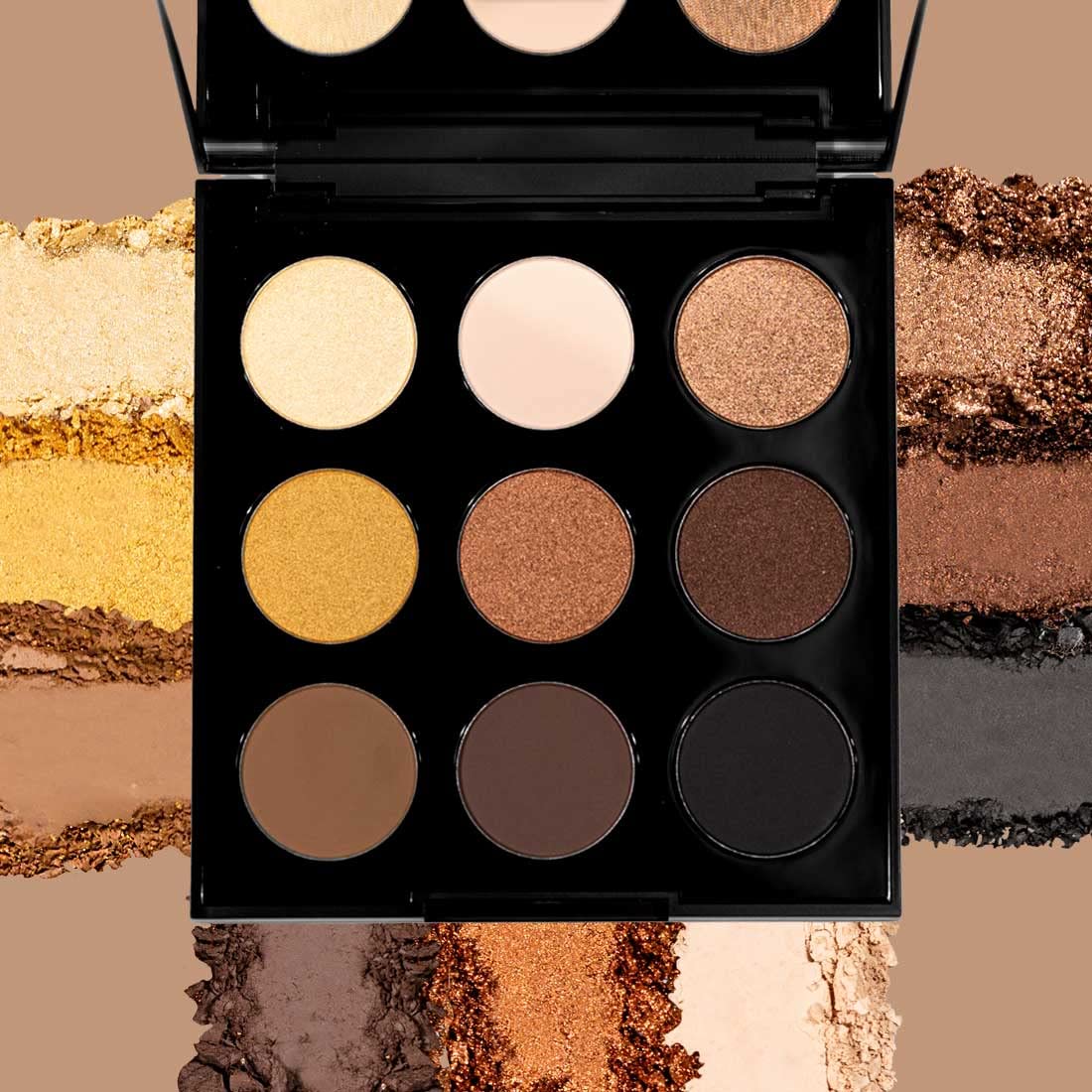 Palladio Ultimate 9-Count Eyeshadow Palette, Talc-Free Formula, High Pigmented Shades In A Mix Of Matte & Shimmer Finishes, Blen