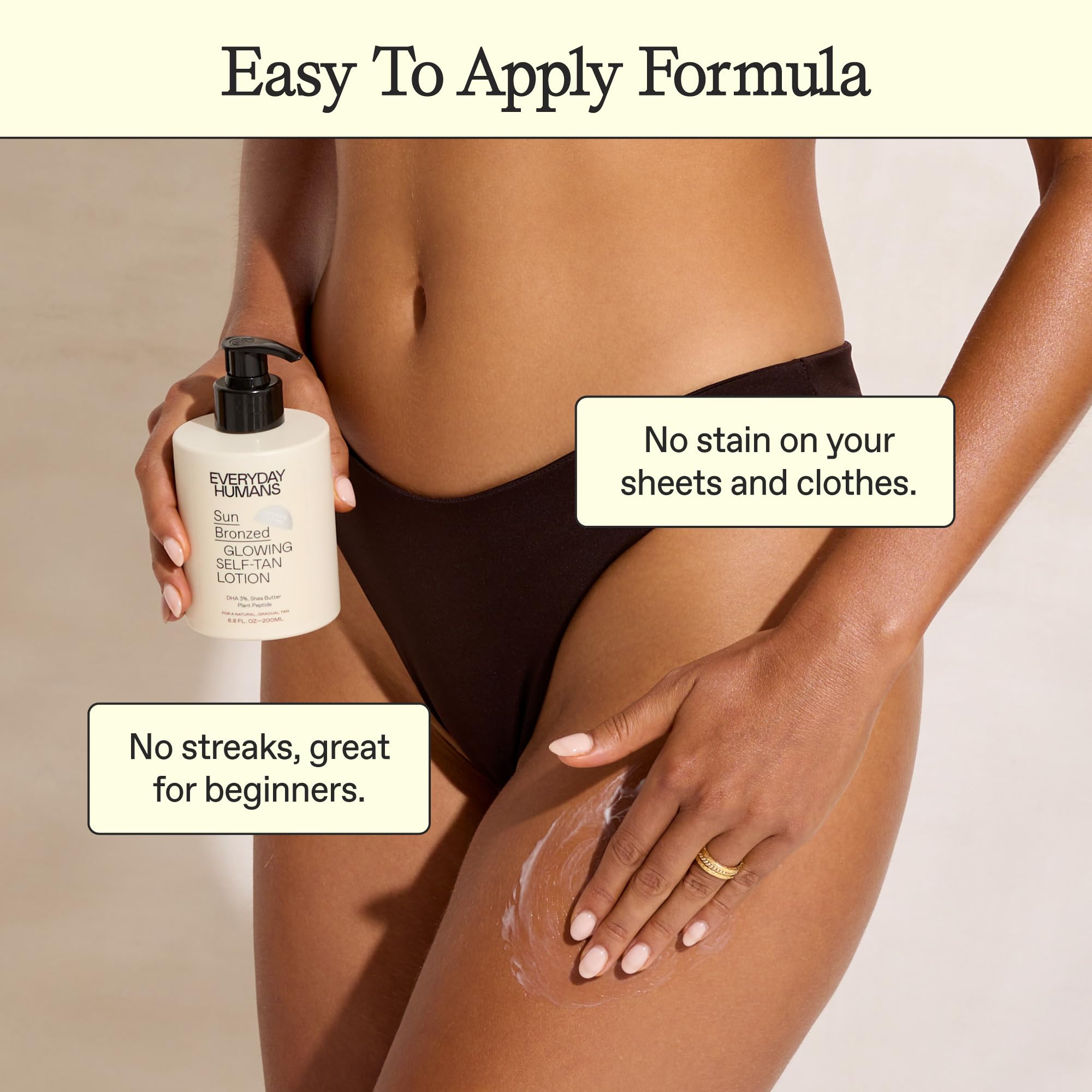 Sun Bronzed Gradual Self Tanning Lotion Australian Made 6.8 Fl.Oz | Moisturizing & Firming Self Tanner With Peptides | Streak-Fr