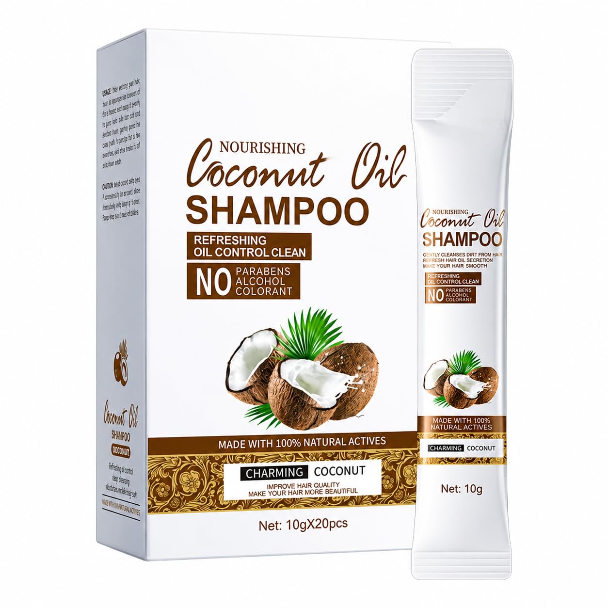Coconut Oil AntiDandruff Shampoo, 20 Pack Travel Size