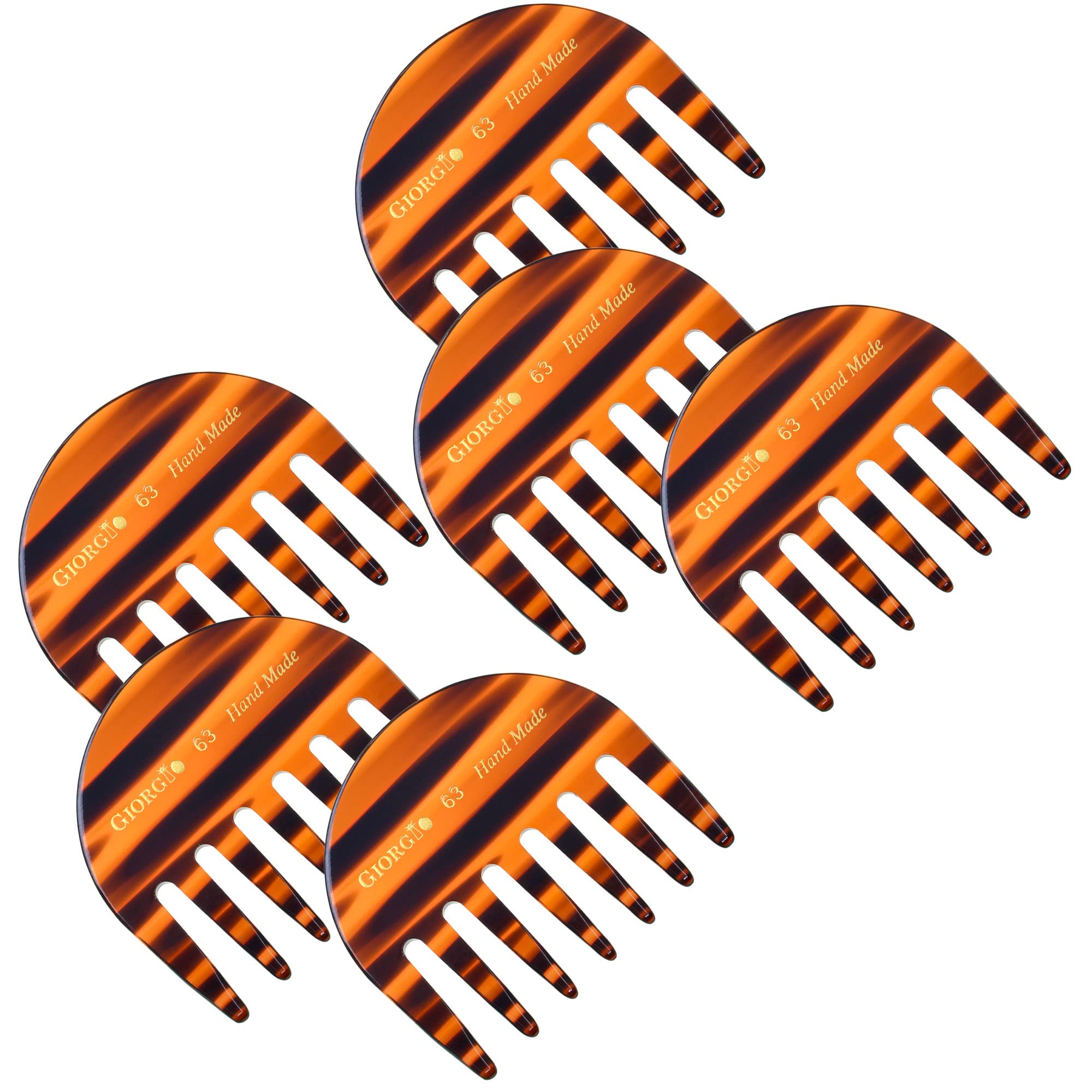 Giorgio G63 Small Travel Purse Hair Detangling Comb, Wide Teeth Pocket Comb for Thick Curly Wavy Hair. Hair Detangler Comb For W