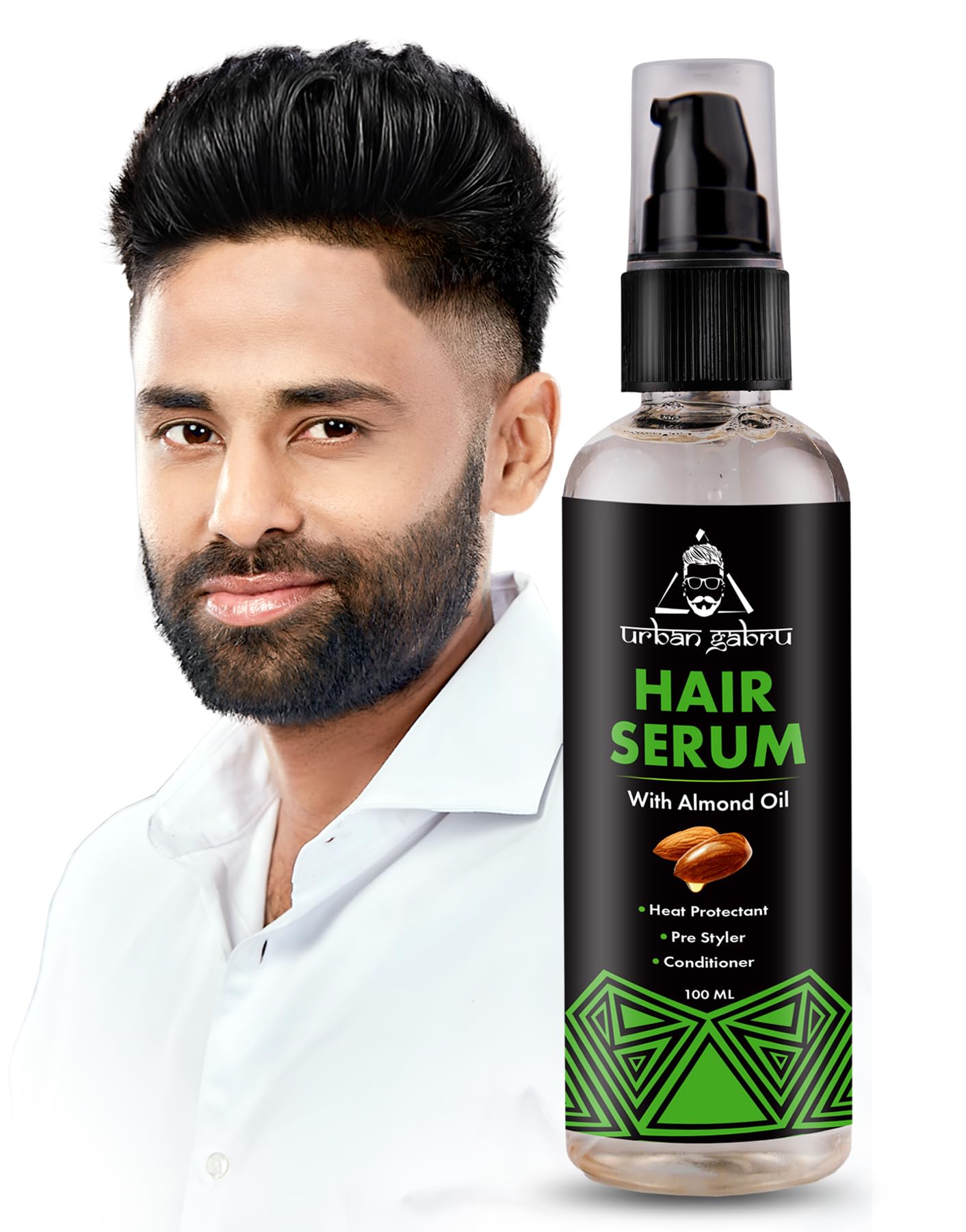 Urbangabru Hair Serum For Men & Women | Heat Protectant | Pre Styler | Instant Shine & Smoothness | Soft & Silky Touch | 100 Ml