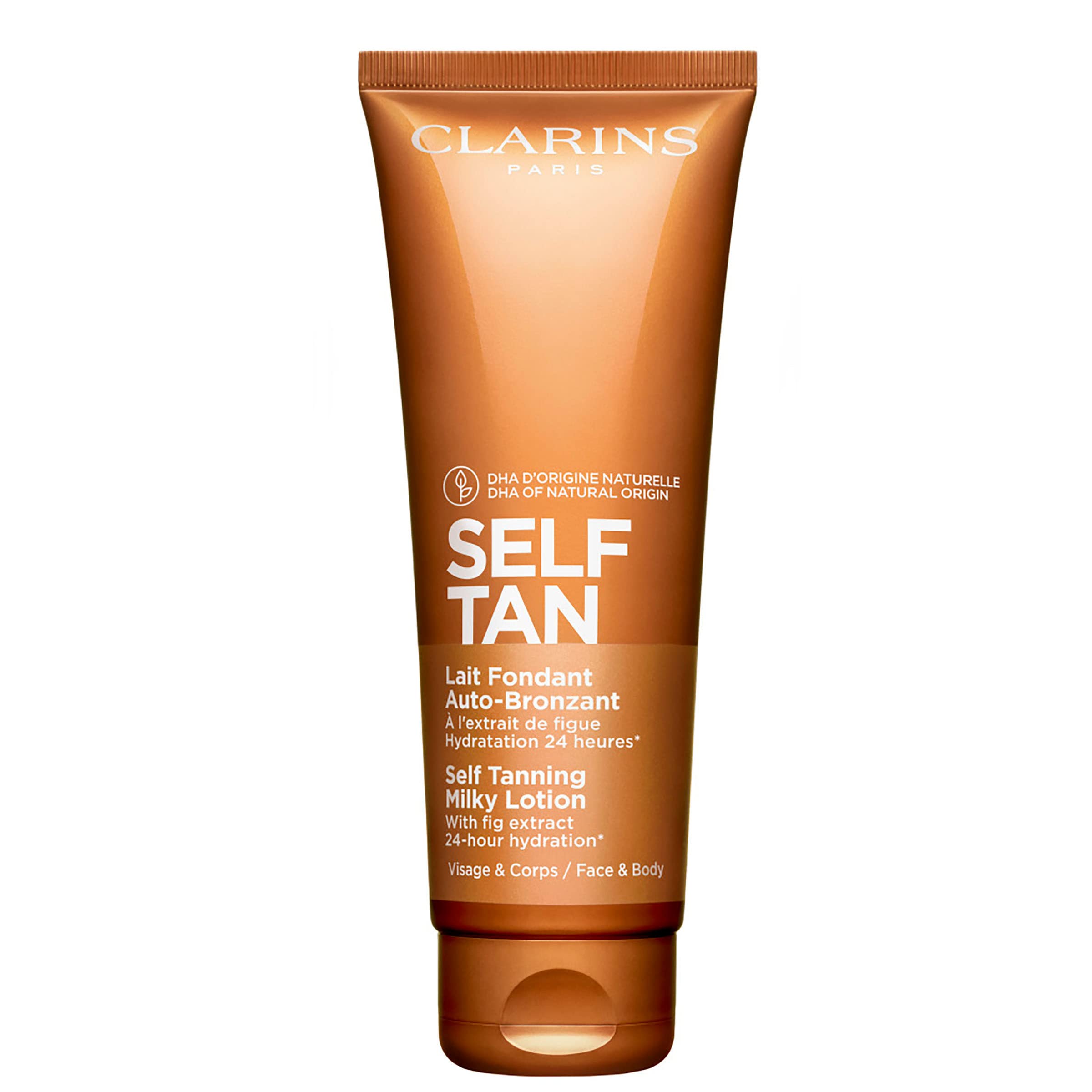 Clarins Self Tanning Milky Lotion  Self Tanner For Face And Body  Natural, Long-Lasting, Streak-Free, Sun-Kissed Glow And 24-Hou