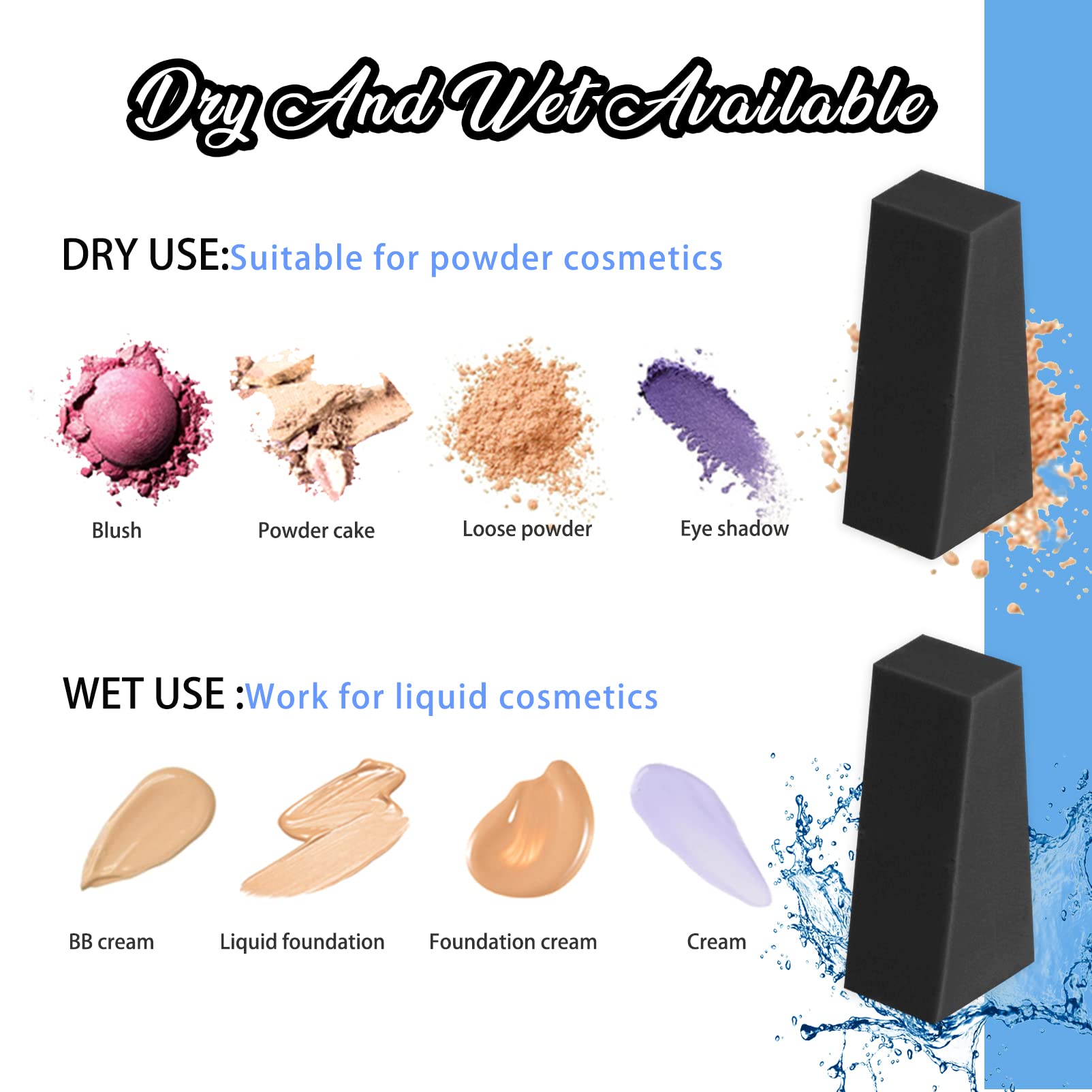 Teenitor 48 Pieces Cosmetic Makeup Sponges Wedges Beauty Blender Sponges, Small Triangle Makeup Sponge Wedges, Non-Latex Cosmeti