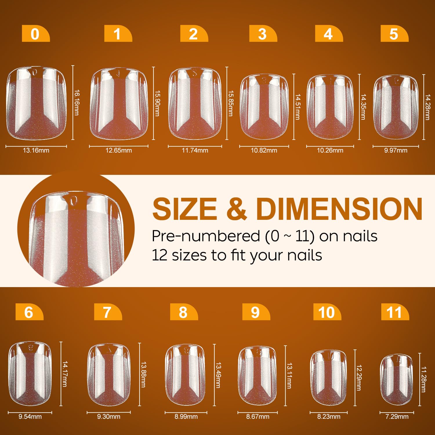 Nicedeco Gel Nail Tips Short Square Shape Nails, 504Pcs Pre Shaped Soft Tips Full Cover False Nails for Gel Nail Extensions Pres