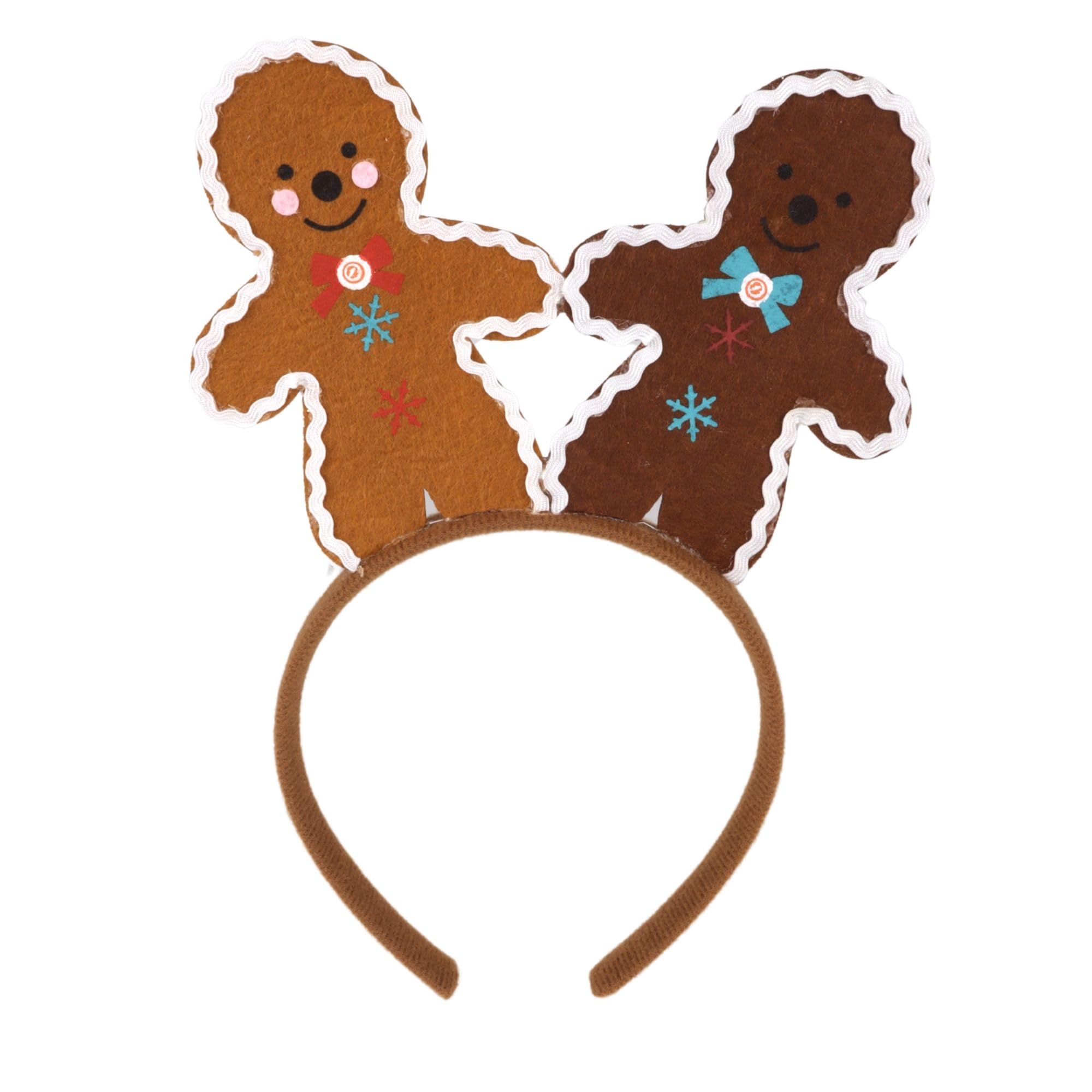 Needzo Christmas Gingerbread Headband, Holiday Party Accessory, One Size Fits Most, 6.5 x 9.25 Inch