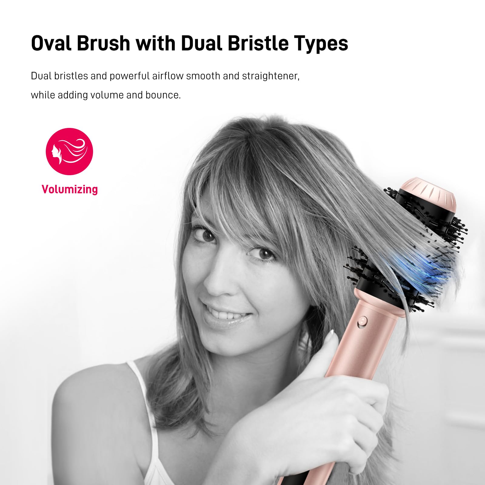 Hair Dryer Brush 5 in 1-110,000 RPM High-Speed Frizz-Free Blow Dryer for Fast Drying, Multi Hair Styler with Auto-Wrap Curlers,