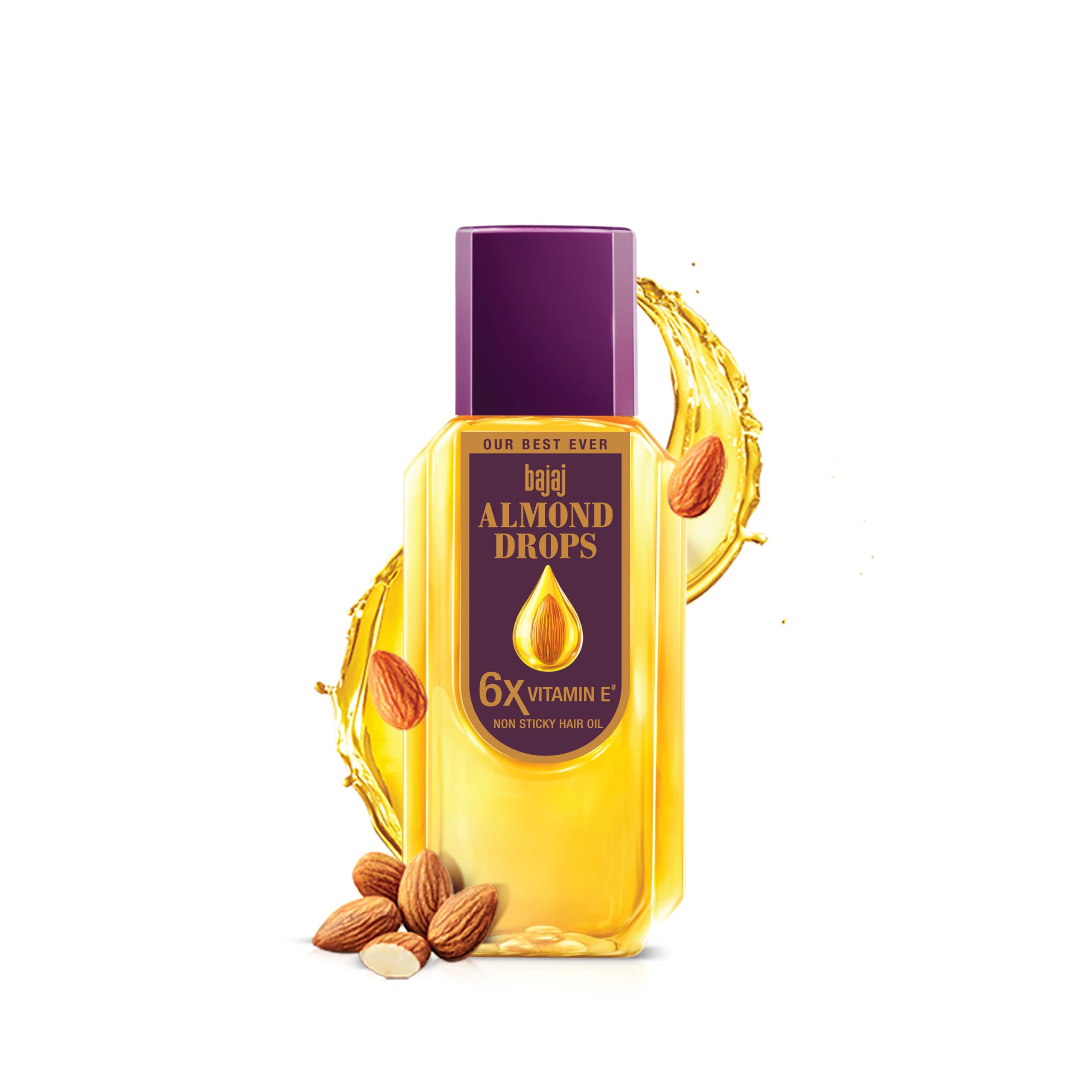 Bajaj Almond Drops Hair Oil,10.14 fl.oz (300ml)| Almond Oil Enriched with 6X Vitamin E, Light and NonSticky, AntiFrizz, Hair F