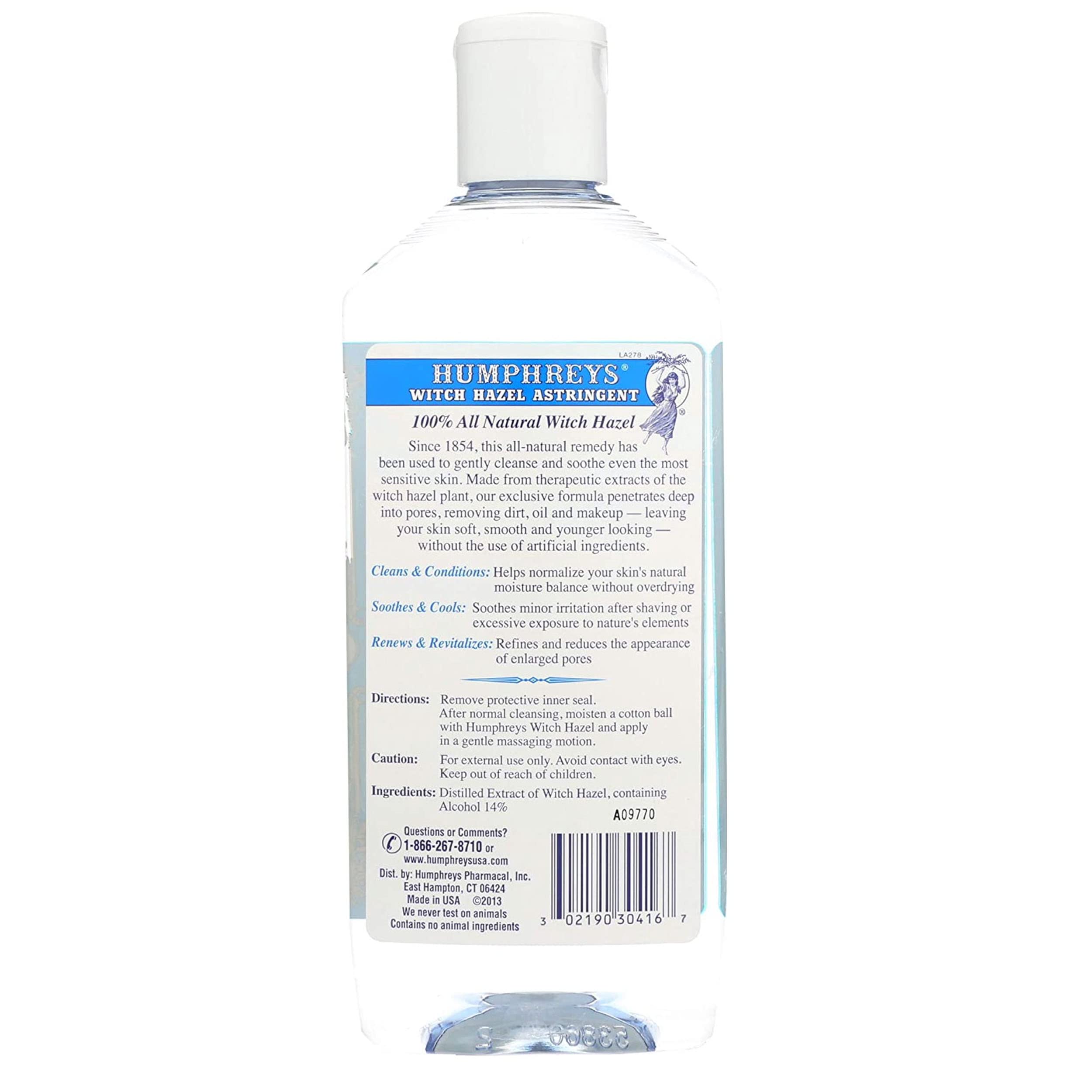 Humphreys Witch Hazel Astringent, 16 Fl Oz (Pack of 4)