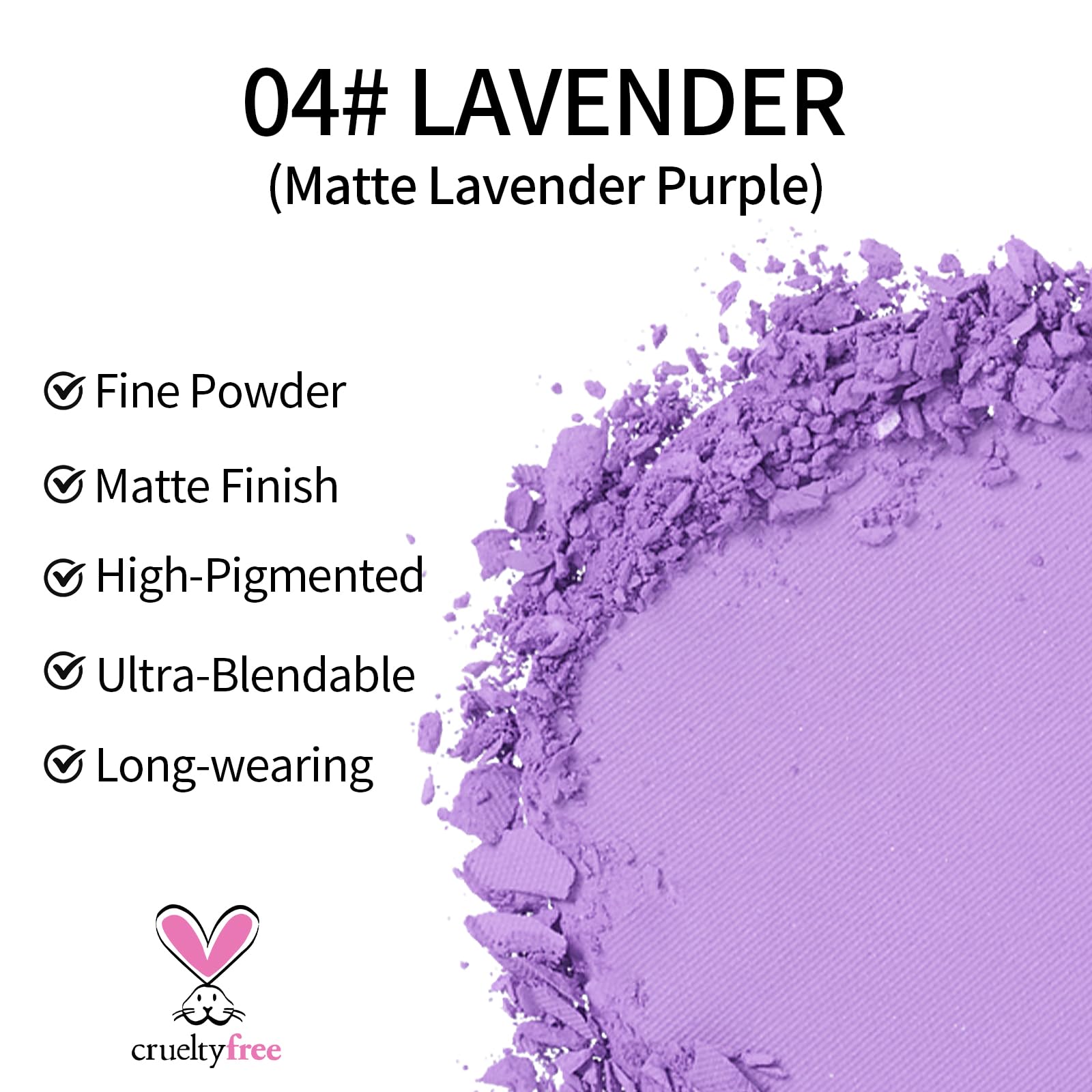 Erinde Single Purple Matte Eyeshadow Palette, Velvet Eye Shadow Compact Powder Natural Makeup, Long-Lasting Eye Makeup, Ultra-Bl