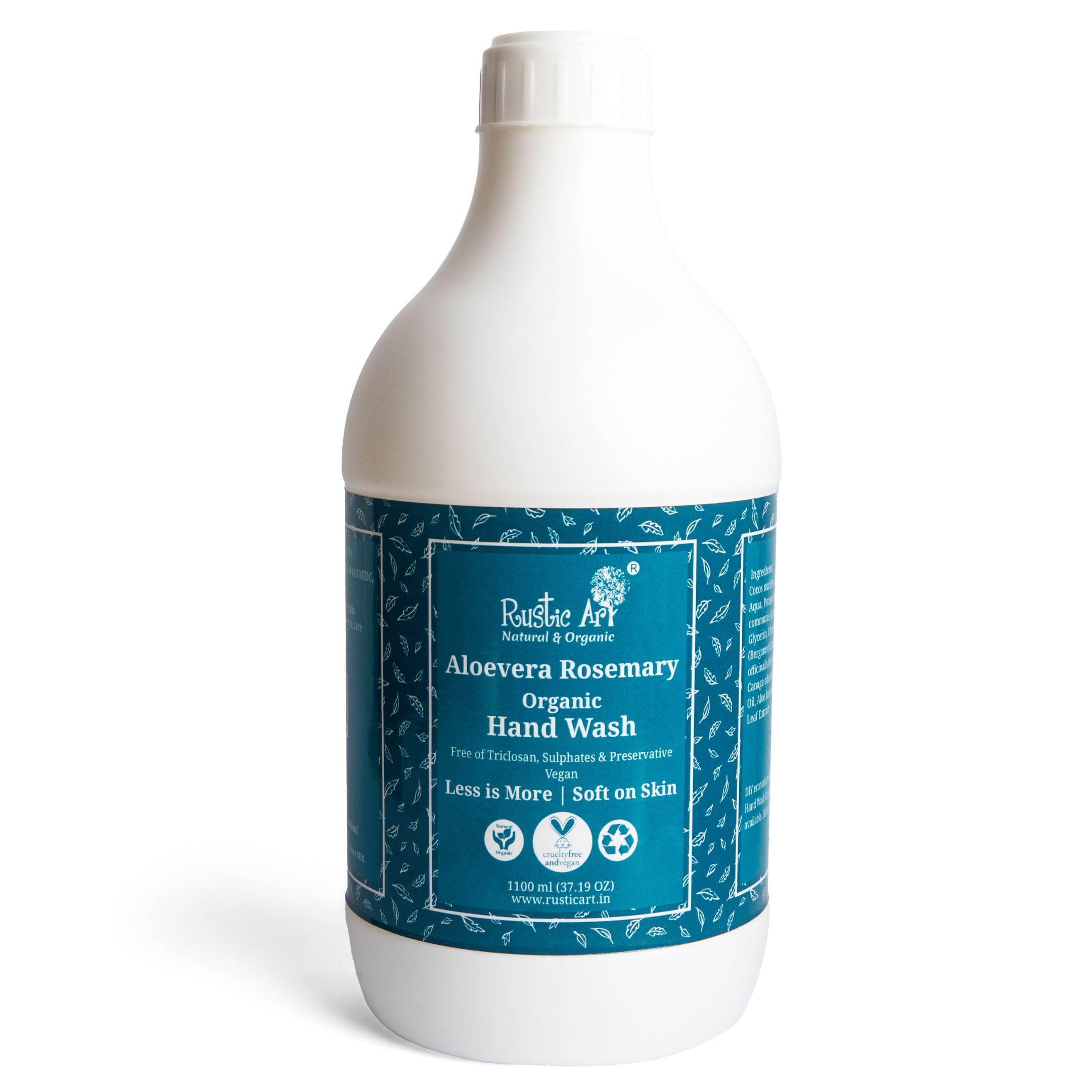 Rustic Art Aloe Vera Rosemary Hand Wash Refill Pack | Gentle Daily Cleansing | Plant-Based Formula | Moisturizing & Hydrating | 