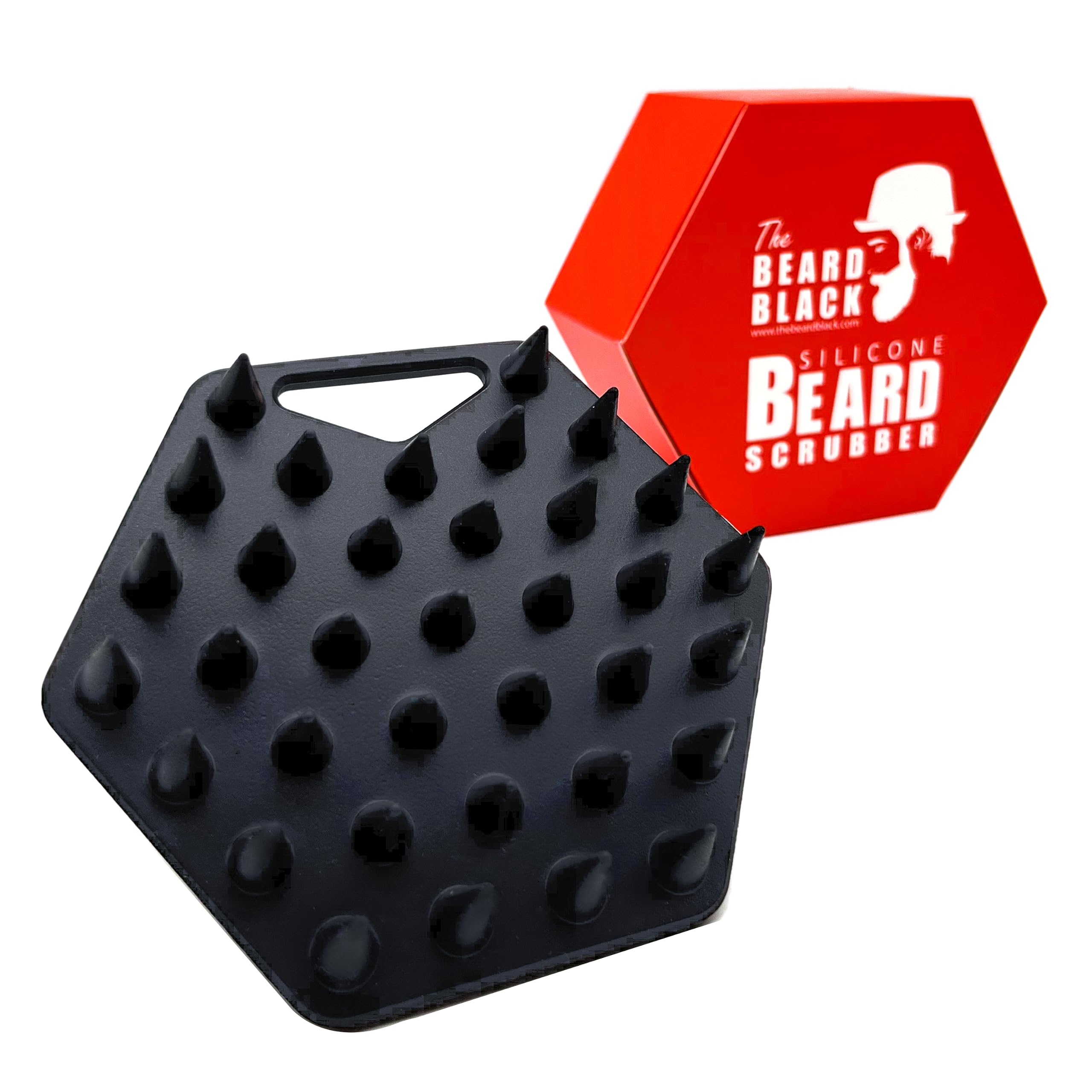 The Beard Black Silicone Beard Scrubber, Facial Hair Exfoliator Brush, Deep Cleans, Removes Beardruff & Dandruff, Unclogs Pores
