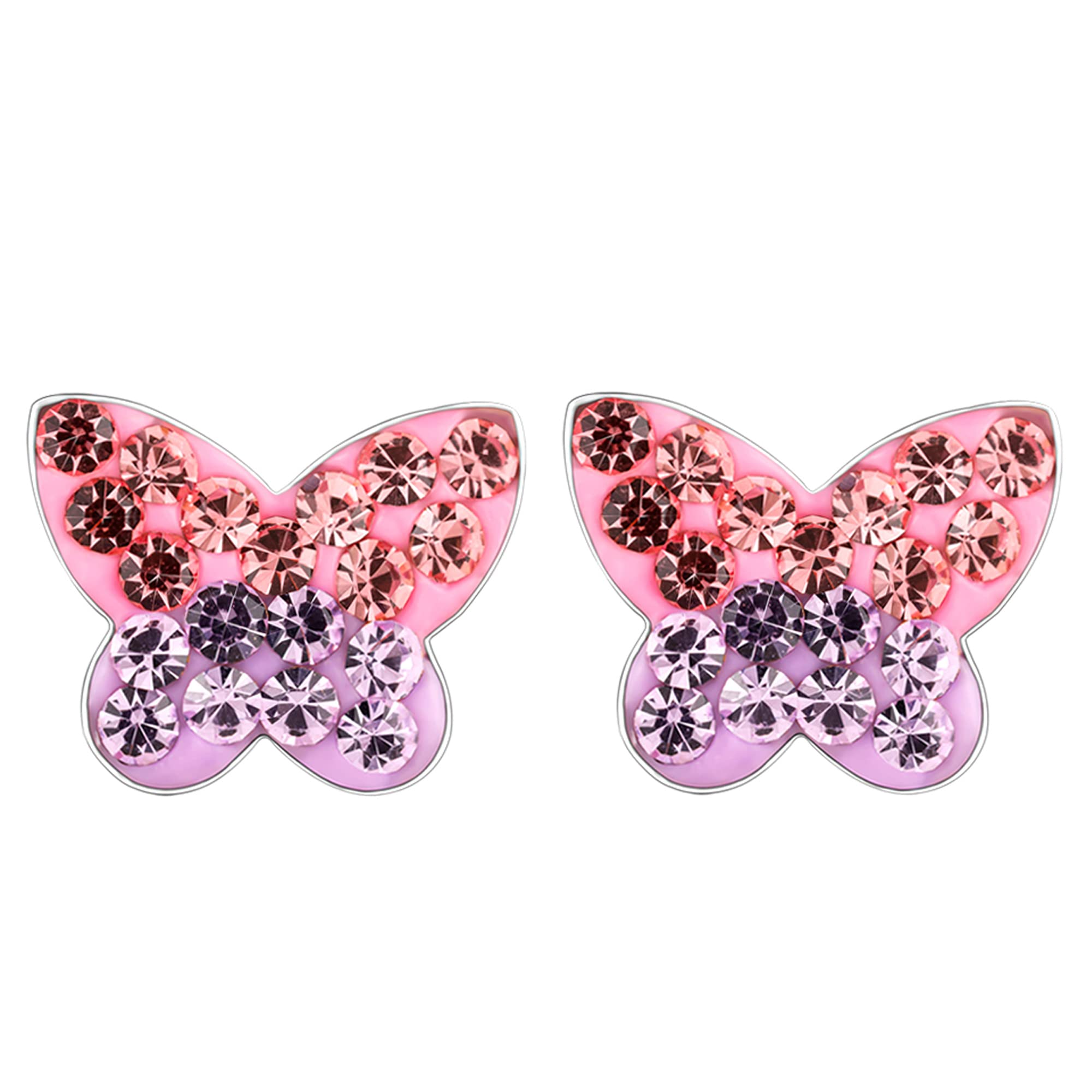 Giva Girl Silver Sparkly Butterfly Kids Earrings | Birthday Gifts For Kids | With Certificate Of Authenticity And 925 Stamp | 6 