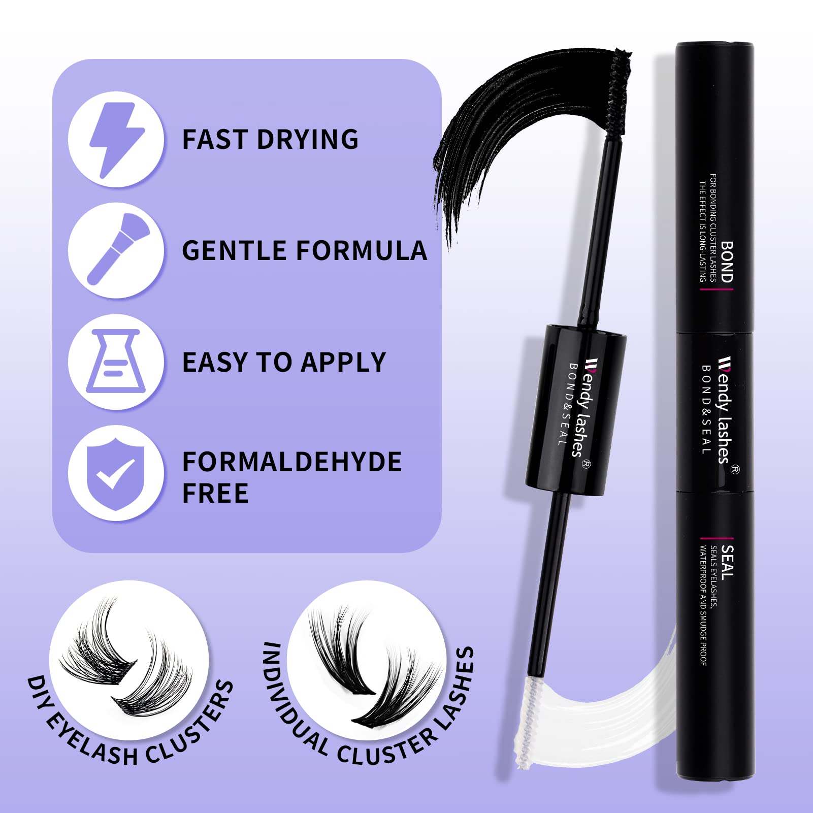 Diy Eyelash Extension Kit - 280Pcs 16-20Mm Mixed D Curl Lash Clusters, Bands, Seal And Applicator For Individual Lash Extensions