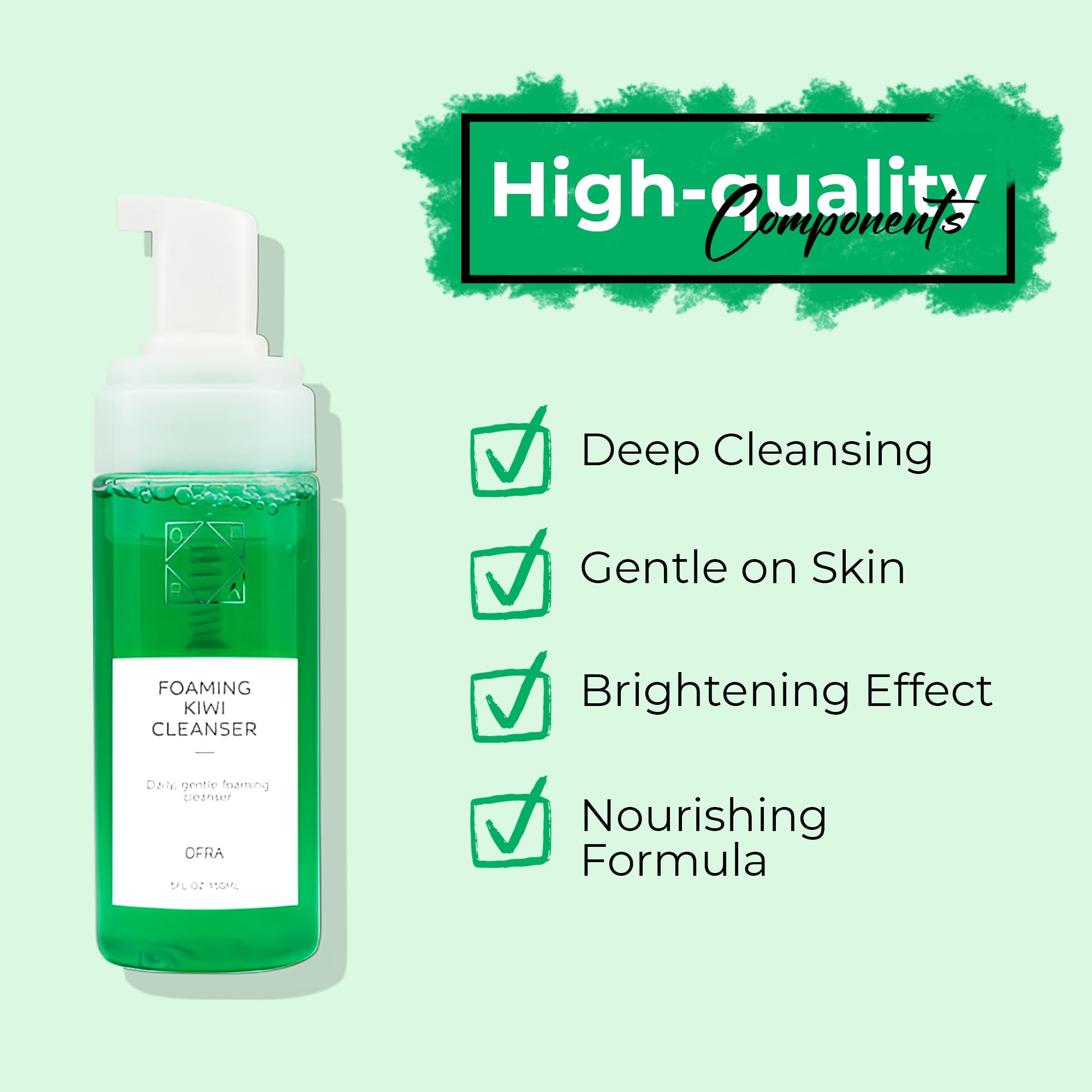 Ofra Foaming Cleanser for Women, Kiwi, 5 Ounce