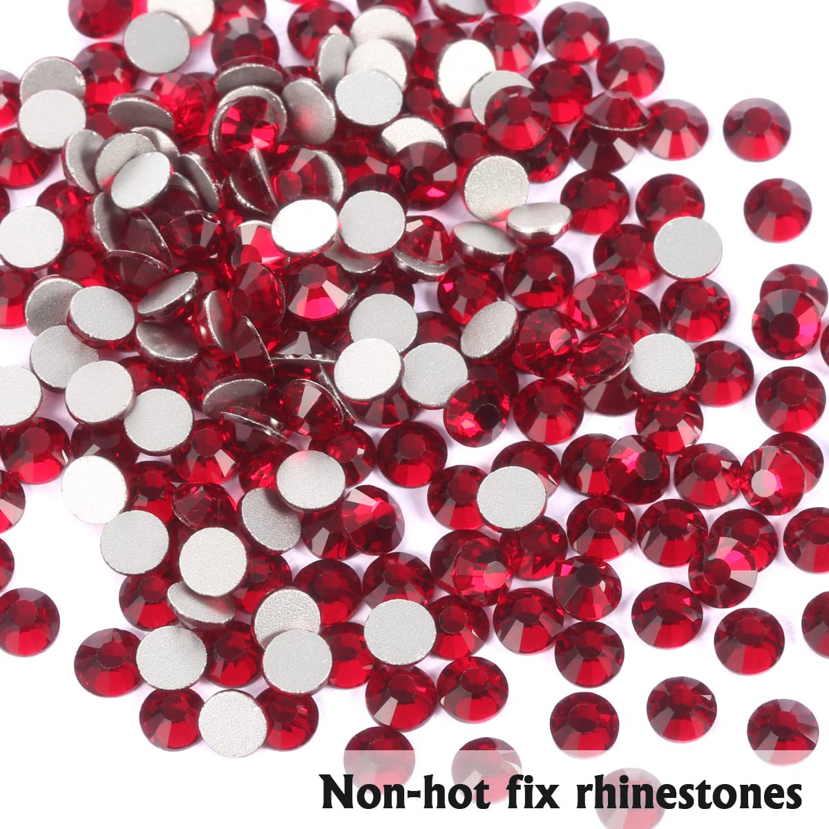 Dark Red Flatback Rhinestones For Crafts Glass Nail Rhinestones Nail Gems Crystals Non Hotfix Rhinestones For Makeup Bags Shoes