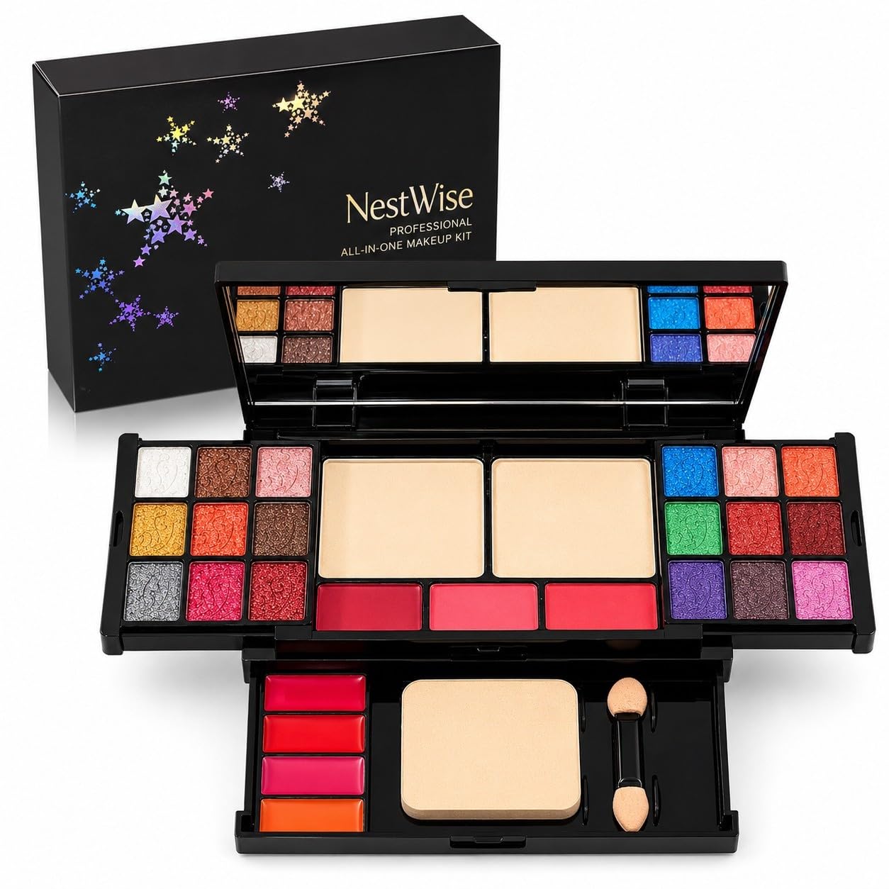 Professional AllInOne Makeup Kit For Women | 27 Color Matte & Shimmer Eyeshadow Palette | Blush, Compact Powder & Lip Shades I