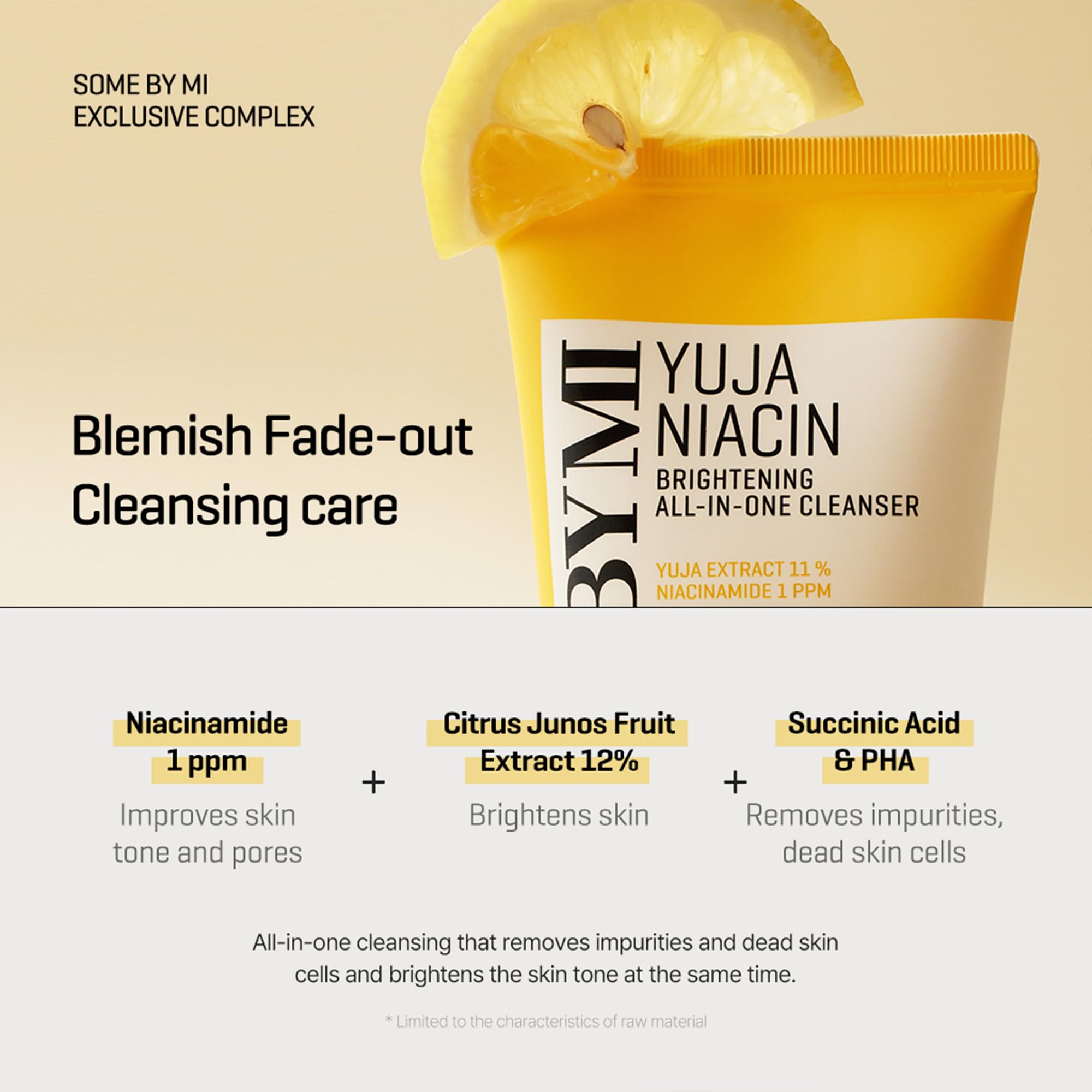 Some By Mi Yuja Niacin Brightening All In One Cleanser - 3.38Oz, 100Ml - Mild Daily Face Wash For Dull-Looking Skin - Low Ph For